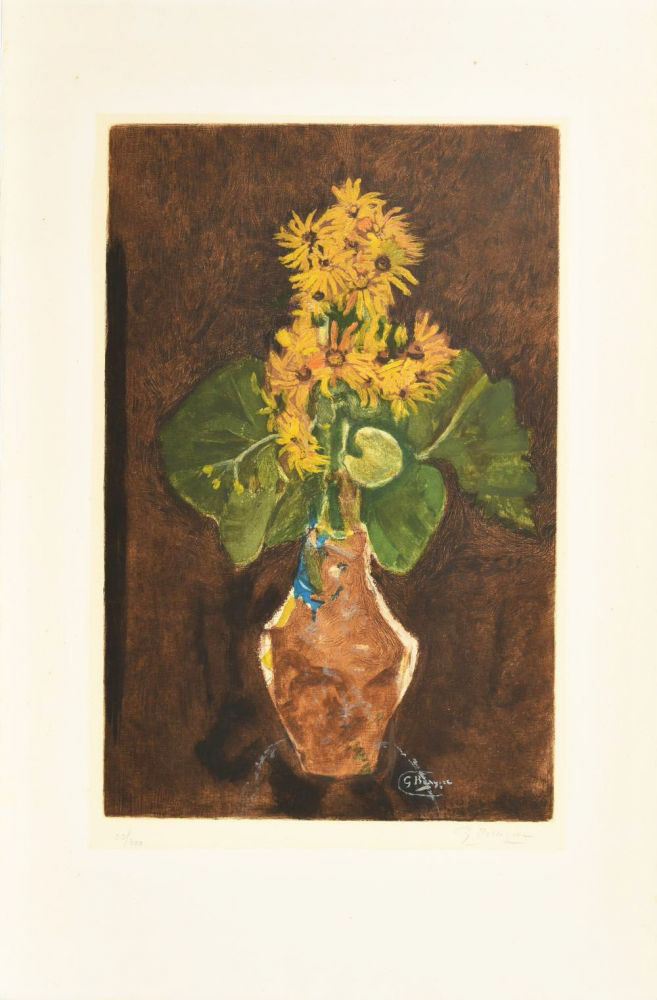 "Les Marguerites" Etching in Colors, c.1956, Hand Signed in Pencil LR, Edition: 300, 24.6x15.7", Reference: Mourlot 1002, Please Inquire