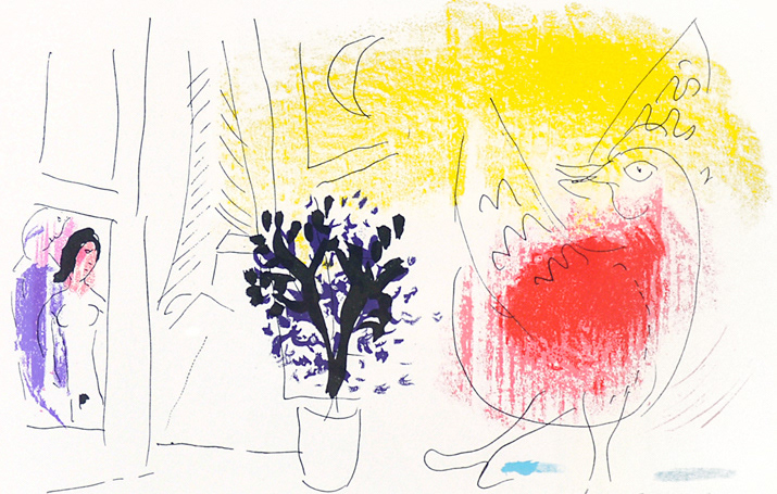 “The Red Rooster” Lithograph, c.1957, Image:9 x 15”, Reference: Mourlot 203, Please Inquire