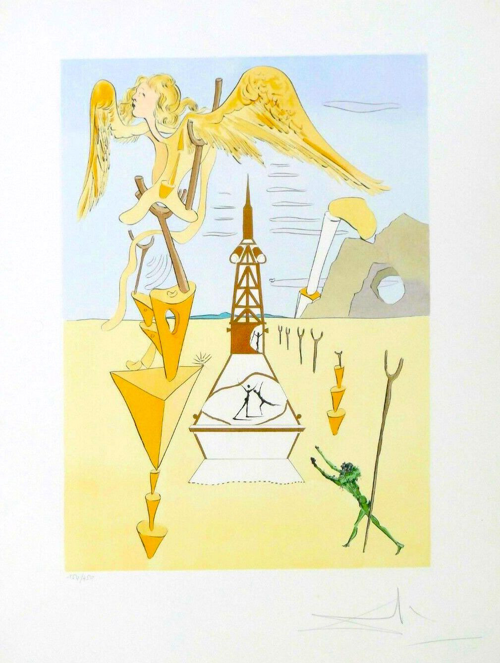 "The Rocket : From The Homage To Leonardo da Vinci Suite" Color Etching with Stencil, c.1975, Hand Signed in Pencil LR, Edition: 154/450, Image 20 x 14.25", Please Inquire