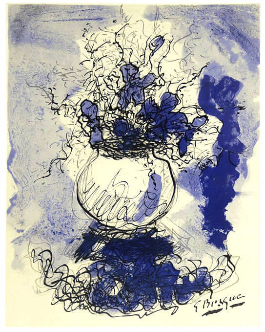 “Bouquet Of Flowers” Lithograph in Colors (After), c.1957, Edition:300, Hand Signed in Pencil LR, Image: 15.5 x 12”, Reference: Vallier 1025, Please Inquire