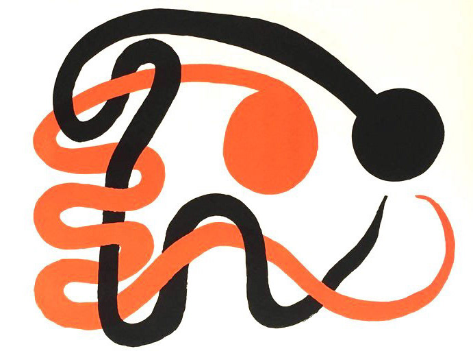 "Two Snakes" Lithograph in Colors, c.1973, Edition:Limited, Unsigned, 22x15" $450-
