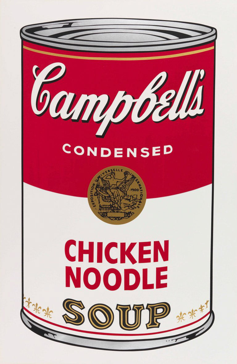 “Campbell’s Soup I - Chicken Noodle” Screenprint in Colors, c.1968, Edition:300, Hand Signed on Reverse, 35 x 23”, Reference: F&S II - 45, Please Inquire
