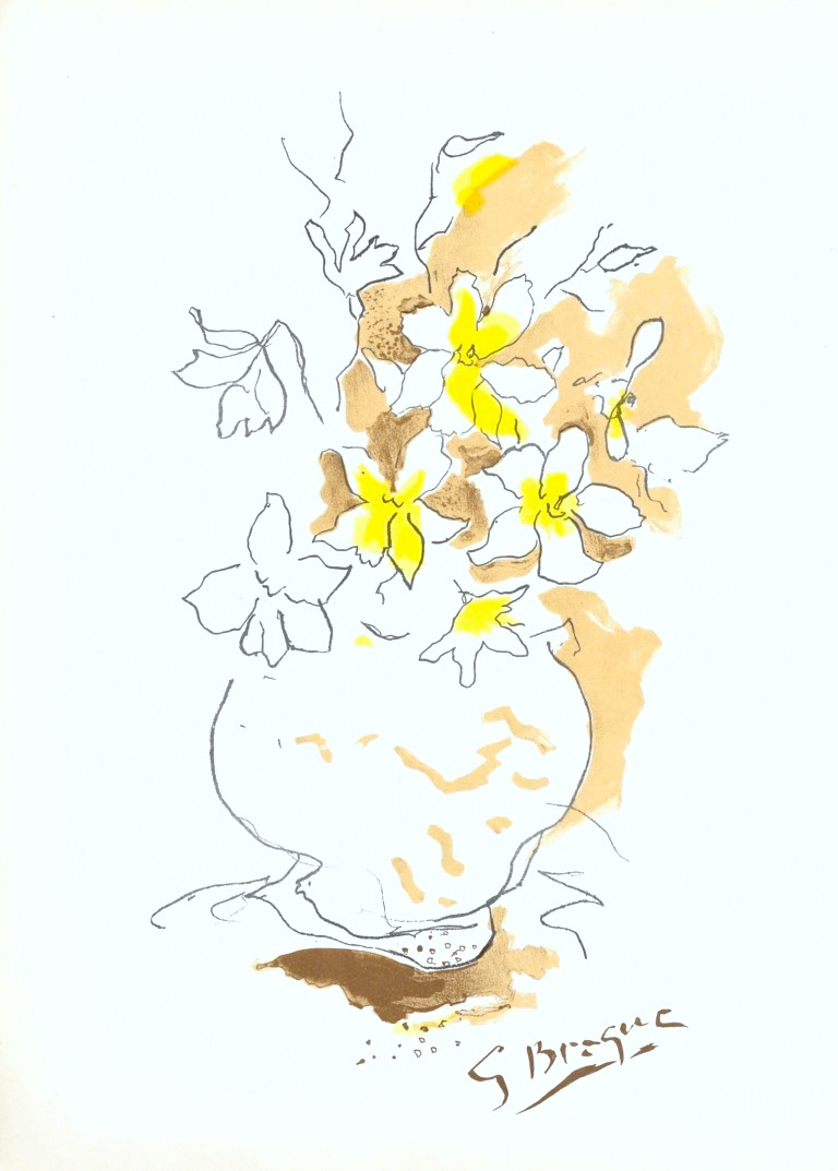 “Le Bouquet” Lithograph in Colors (After), c.1955, Signed in Plate, 10 x 14”, Please Inquire