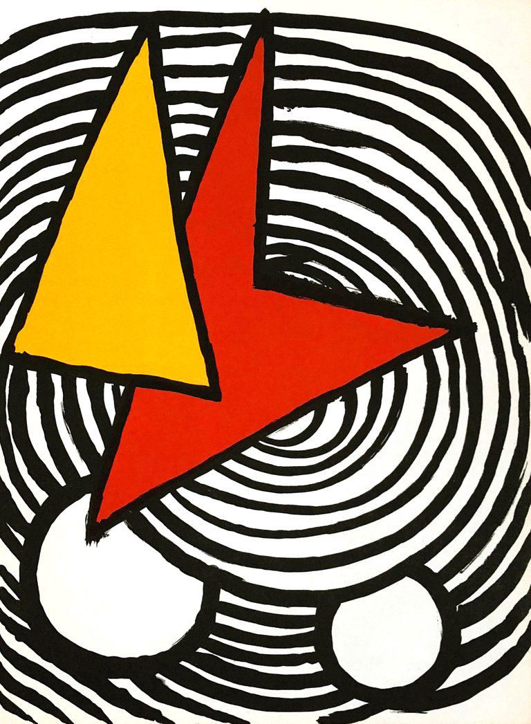 "Composition with Triangles" Lithograph in Colors, c.1973, Edition:Limited, Unsigned, 11x15" $495-