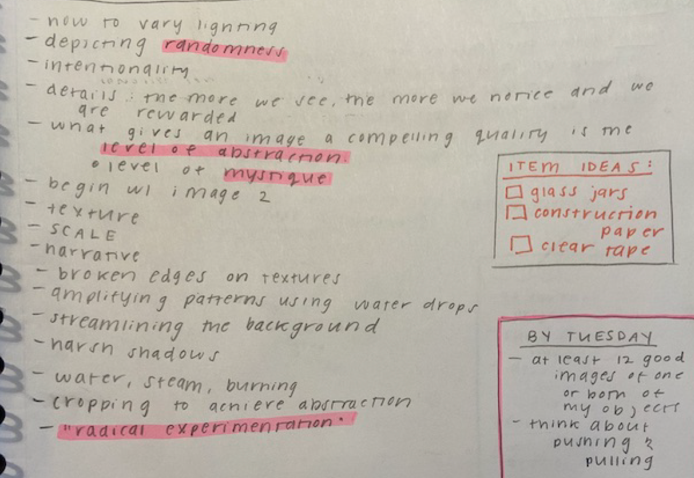 Outlining my goals