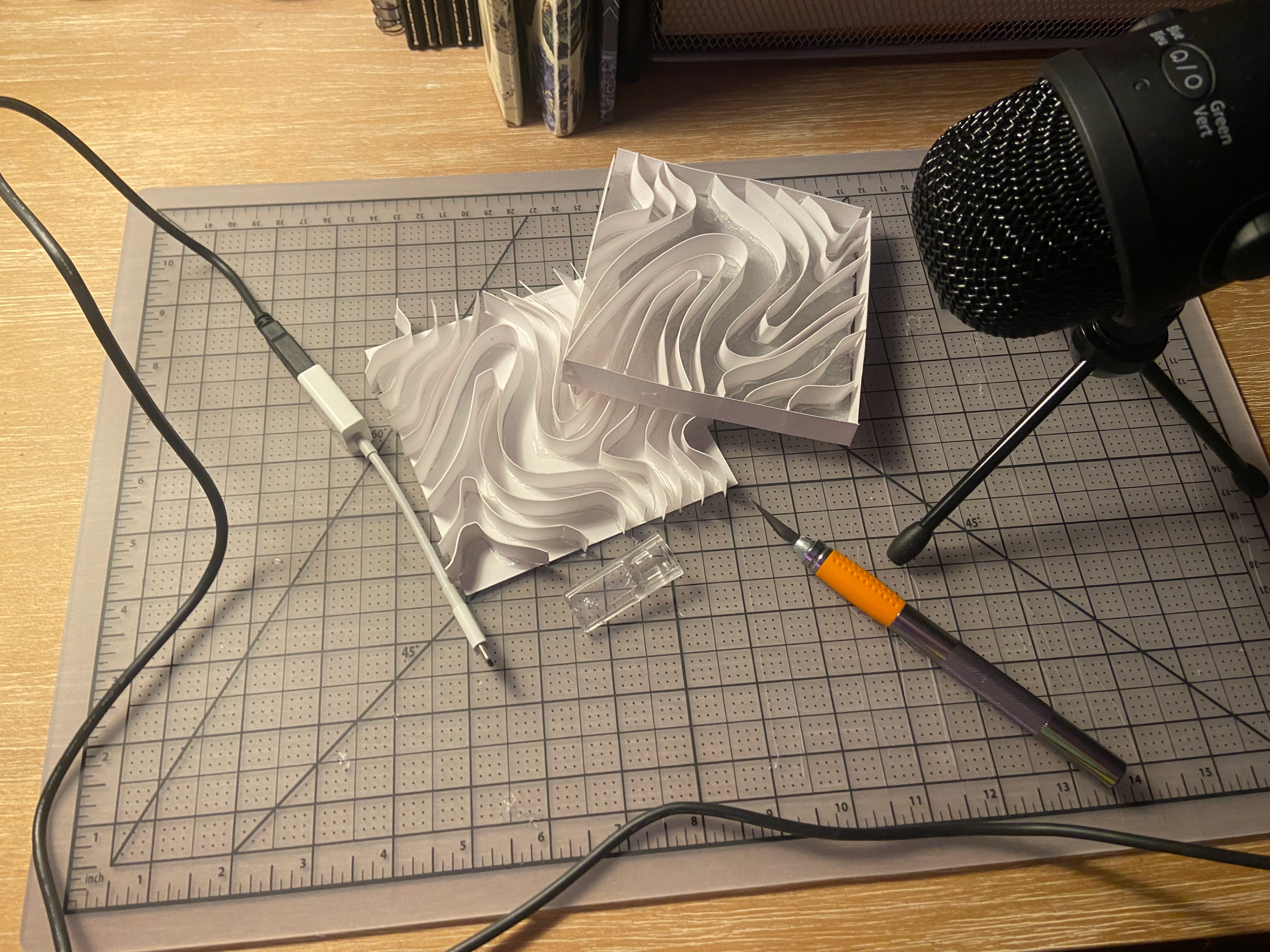 Small paper mockups created with cardstock
