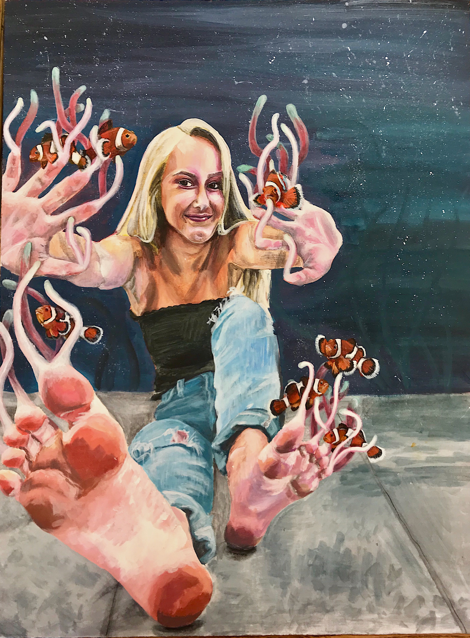 Self Portrait, 18x14", Acrylic