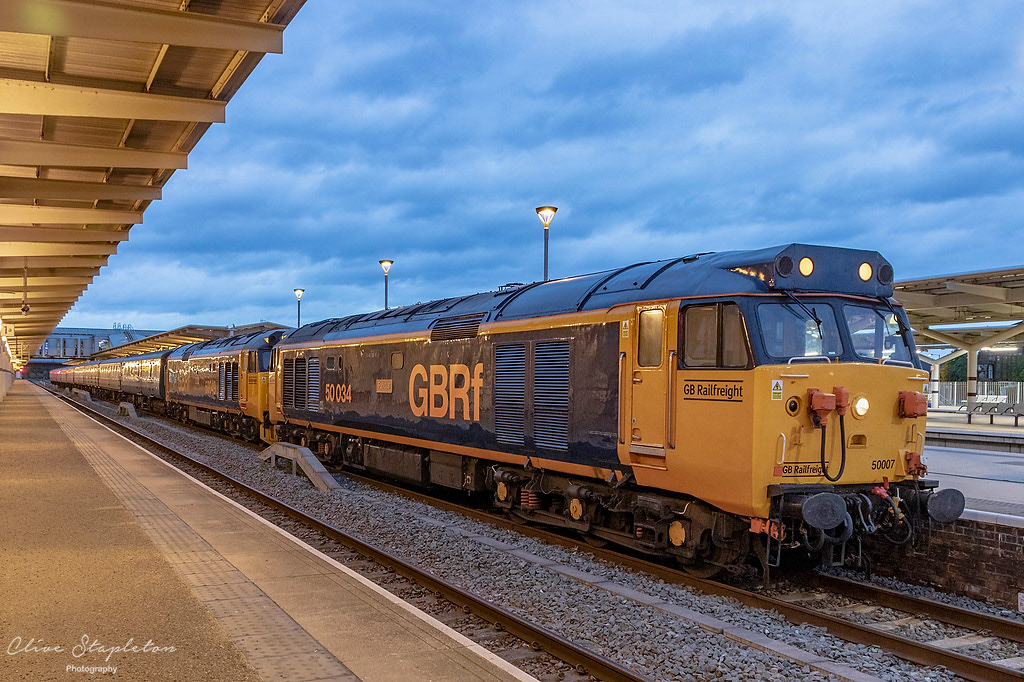 Class 50's at Derby Station on "The Hadrian Hoovers Tour" Derby Derbyshire United Kingdom 2022-07-23: