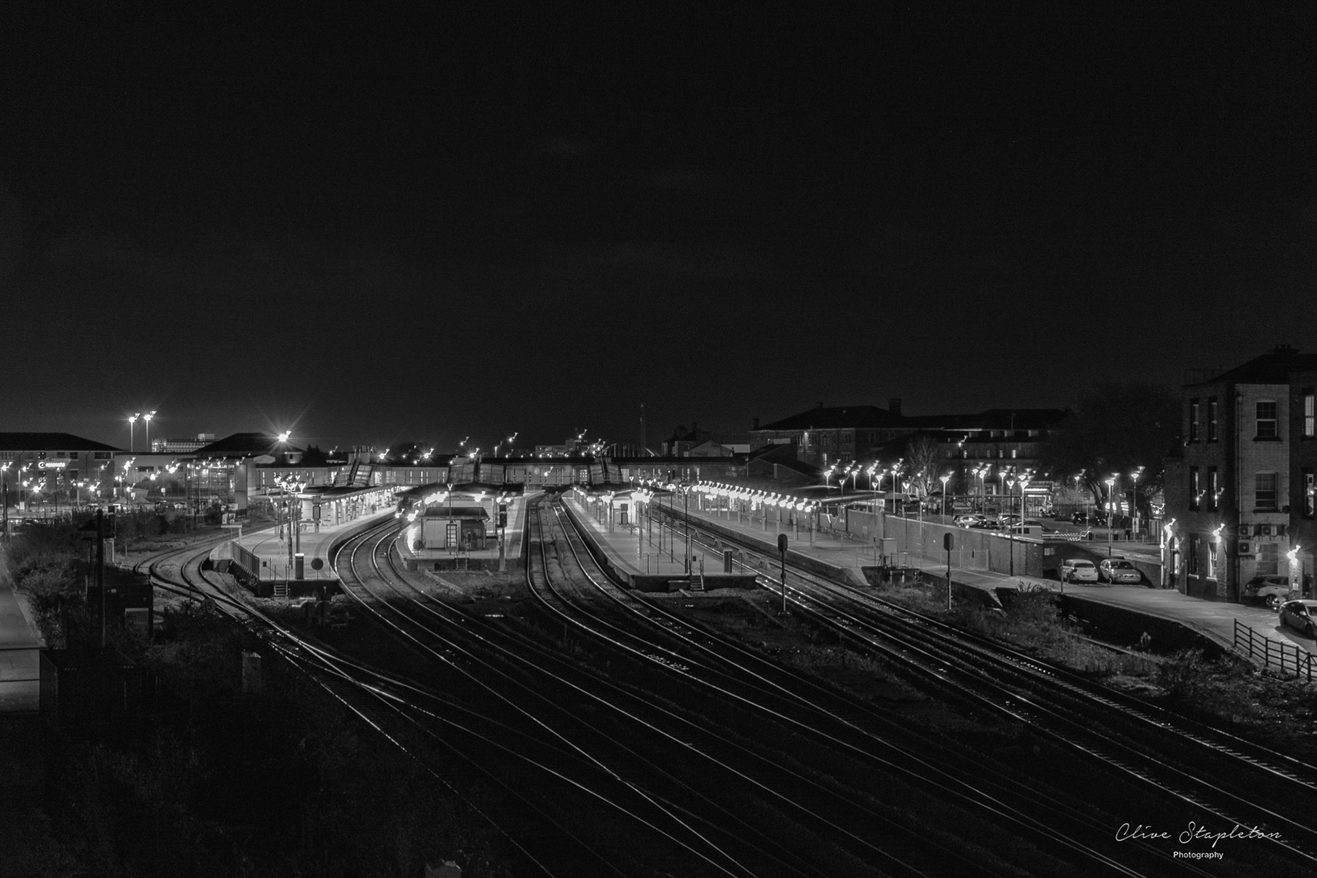 A Night shot of Derby Train Station
