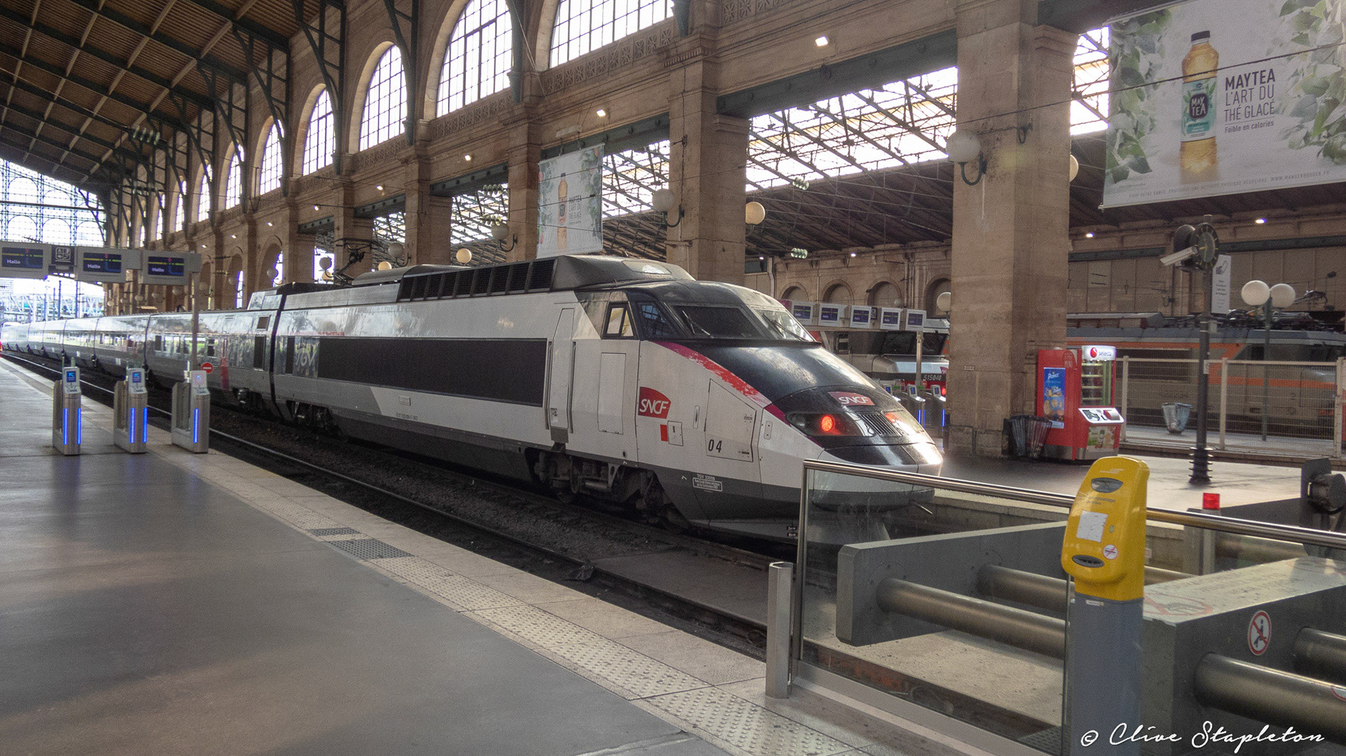 A French SNCF TGV at Paris Gare du Nord 2nd August 2019