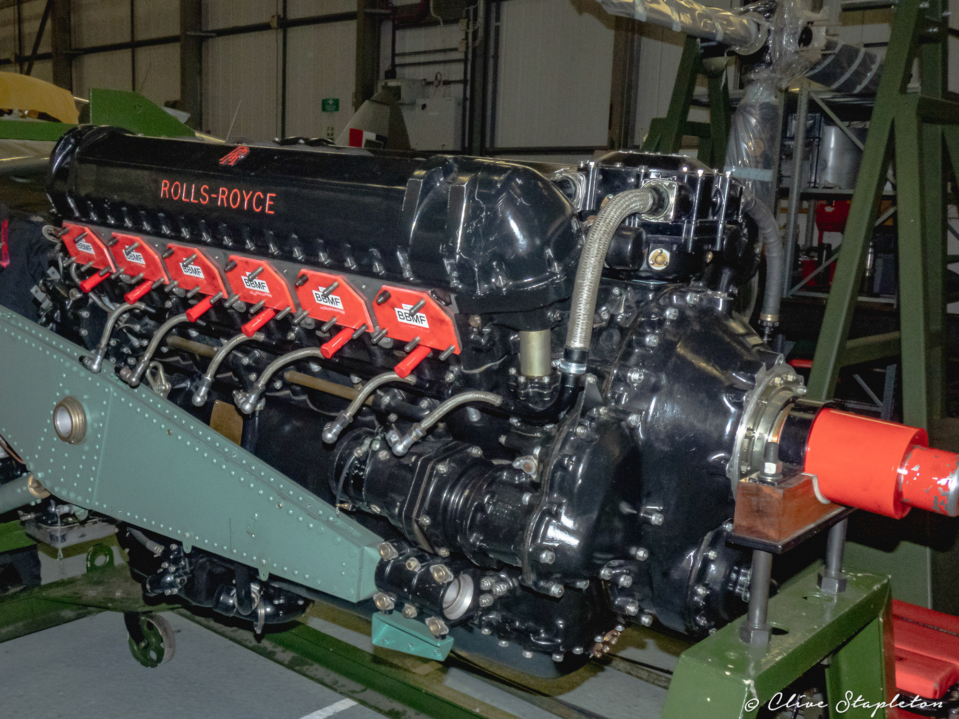 A Rolls-Royce Merlin Engine  at BBMF RAF Coningsby.