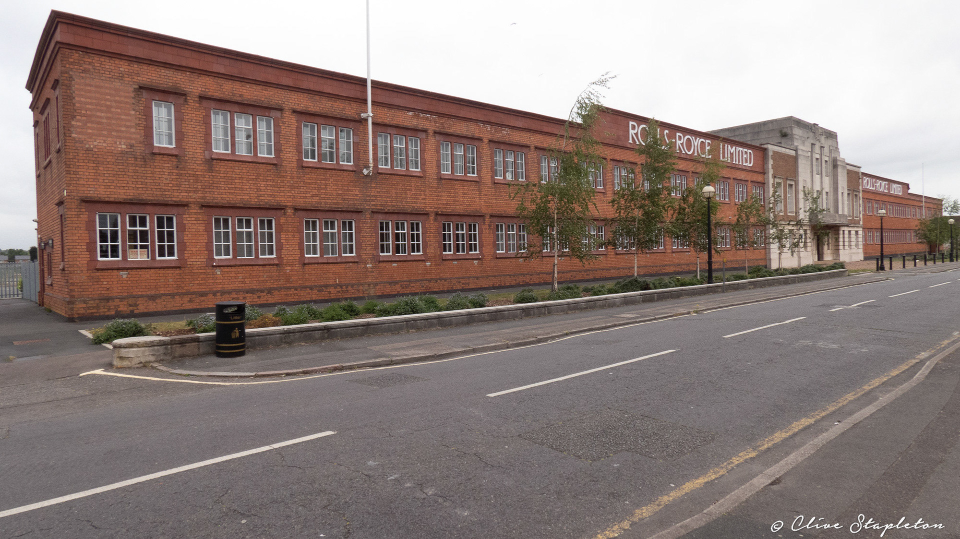 The preserved historic Rolls-Royce Building at the Main Works Site in Nigthtingale Road Derby