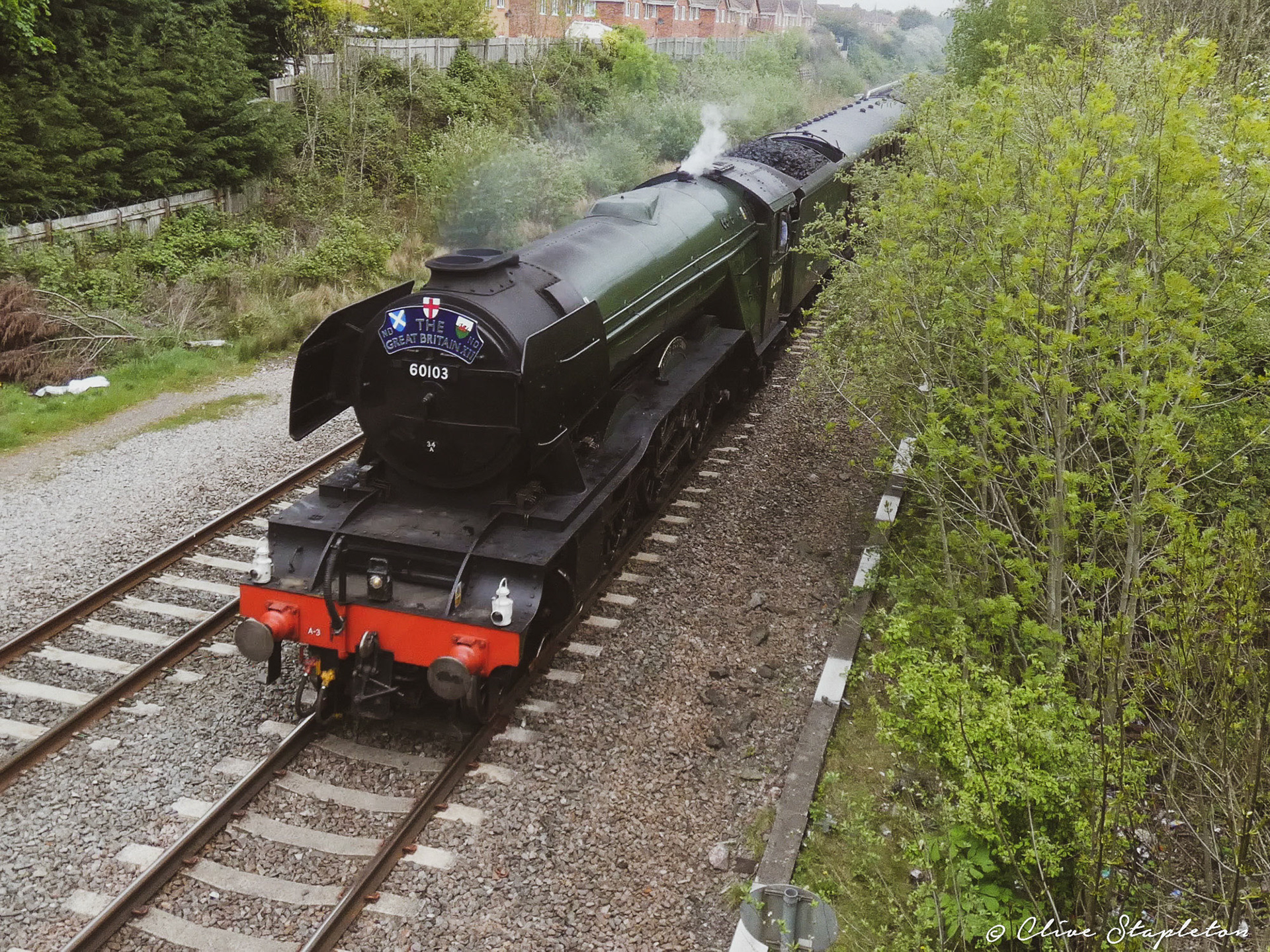 The Flying Scotsman passing Sunnyhill on a charter train on 5th May 2019