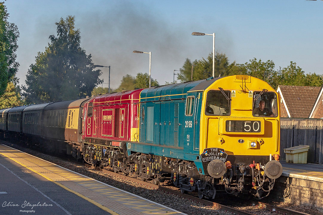 Class 20's on The Jolly Fisherman Special from Skegness passing through Attenborough Nottinghamshire United Kingdom 20220812: