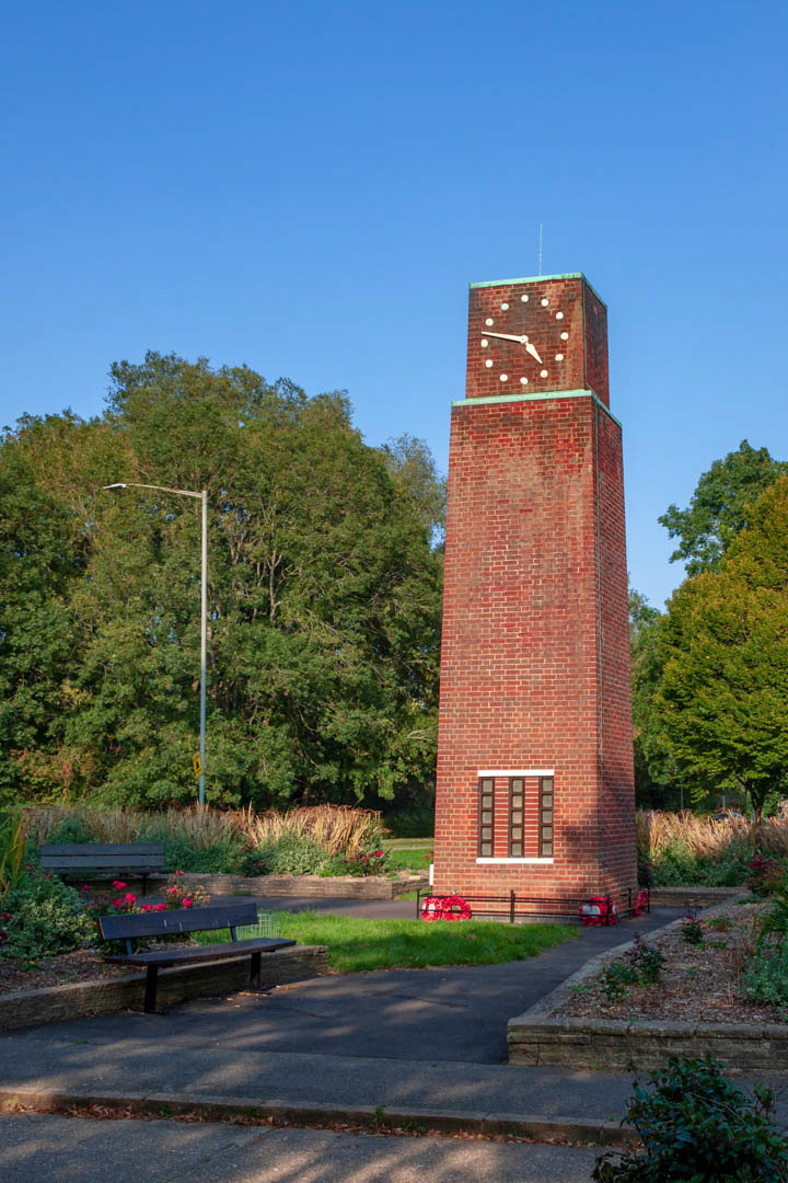The clock tower war memorial in commenoration of WW2.  it is a grade II listed Building