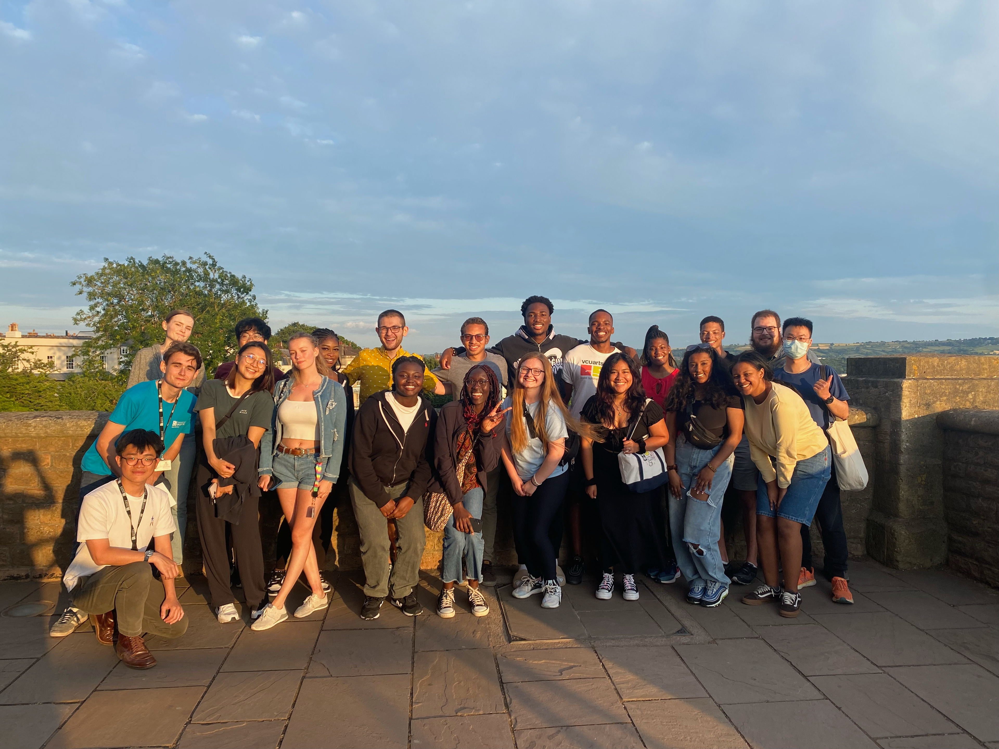 our entire cohort at the suspension bridge
