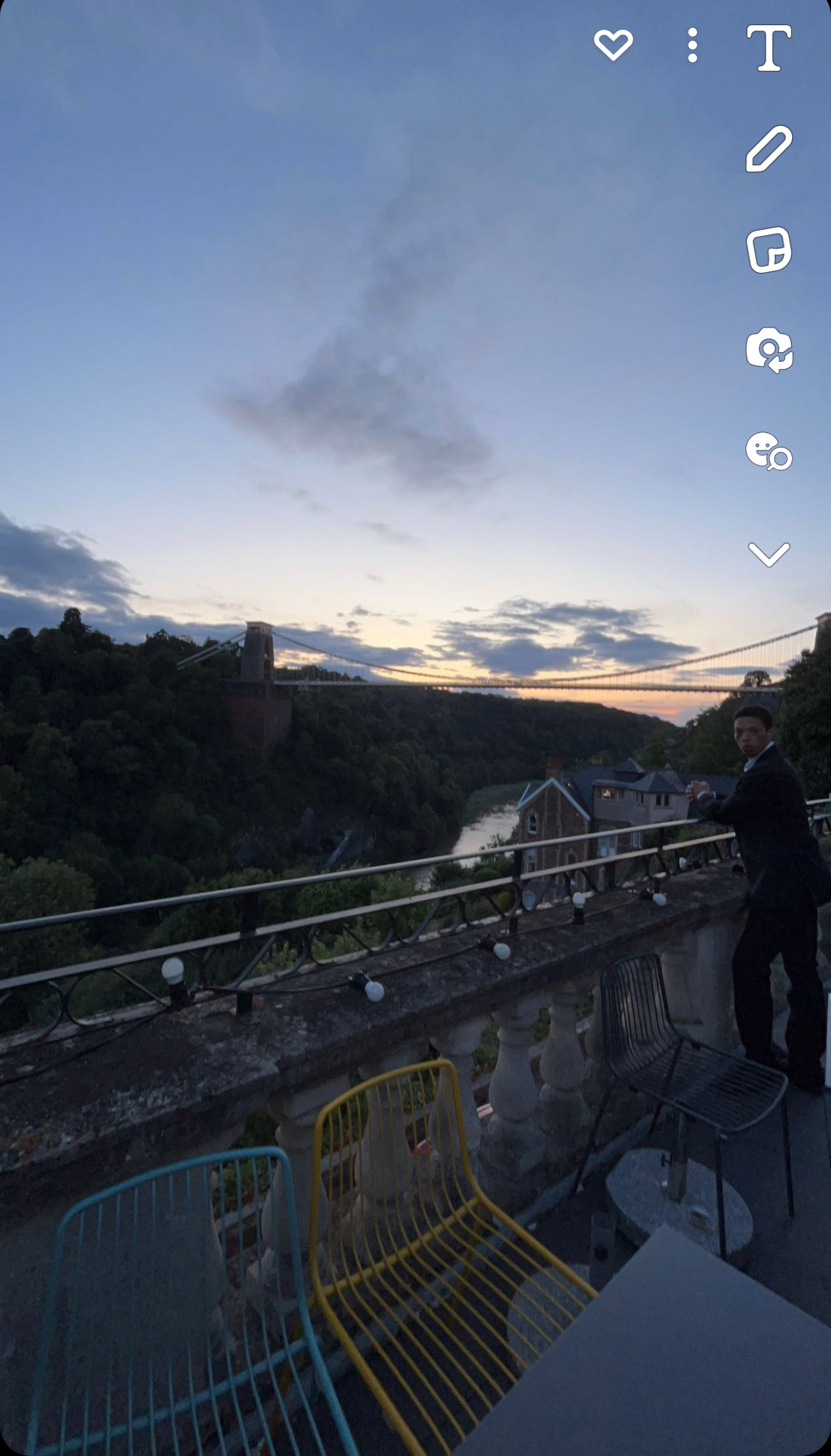 beautiful view of the suspension bridge (with chris on the side)