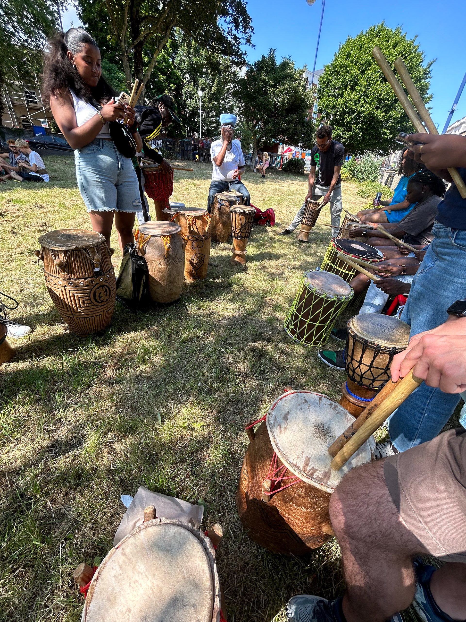 drumming at the open decks fundraiser!