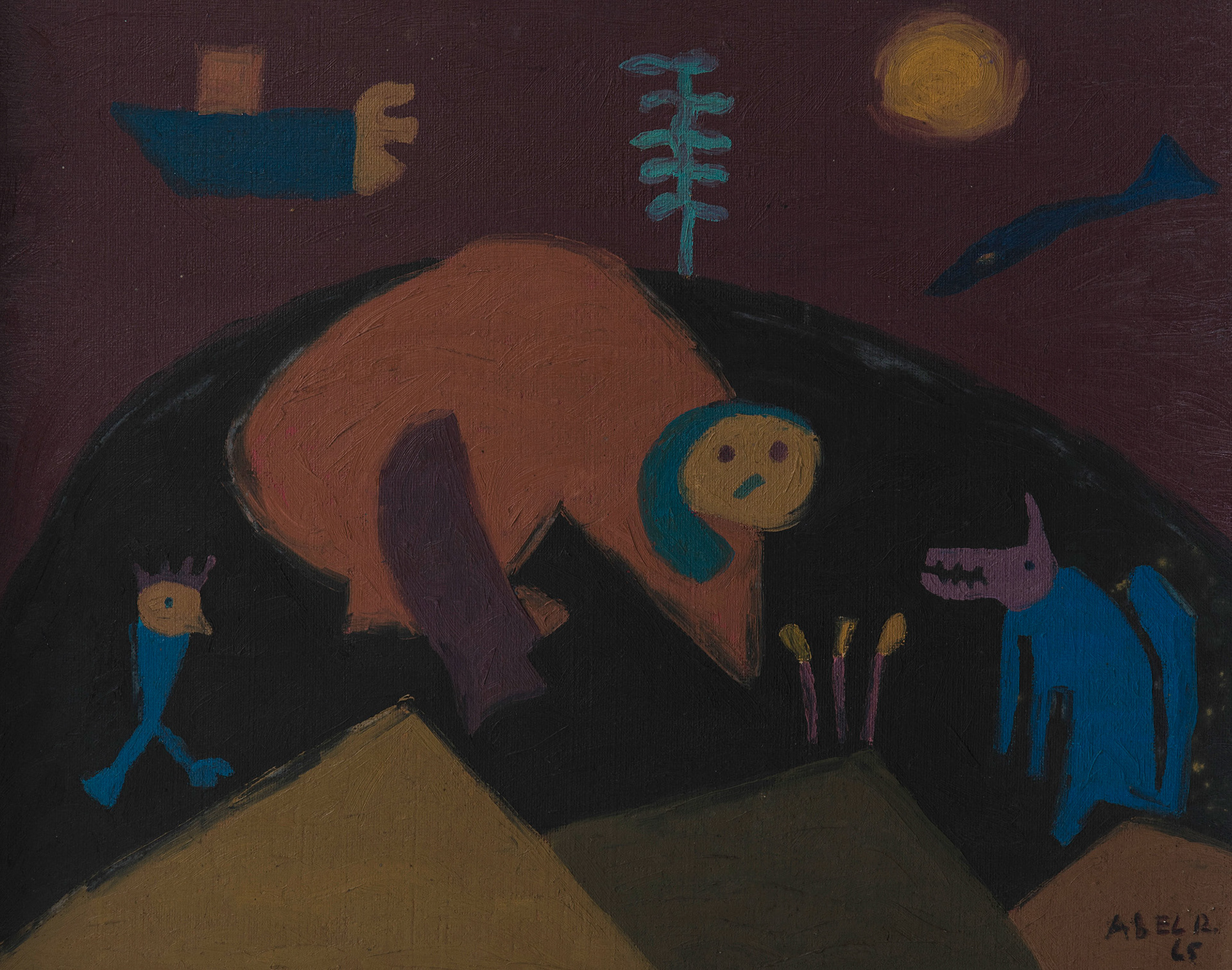 "Doña María" 1965. Pïntura Oleo sobre chapadur. 52 x 66 cm.