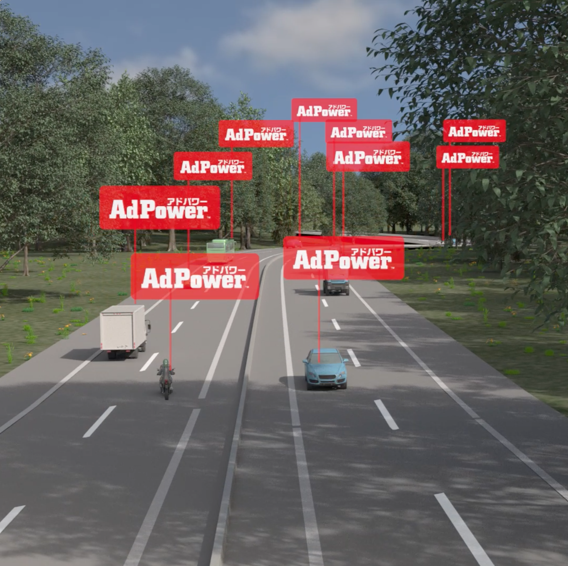 CGI Car with AdPower in the nature