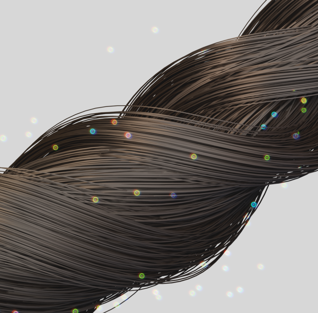 3DCGI of the image of ingredients permeating the hair