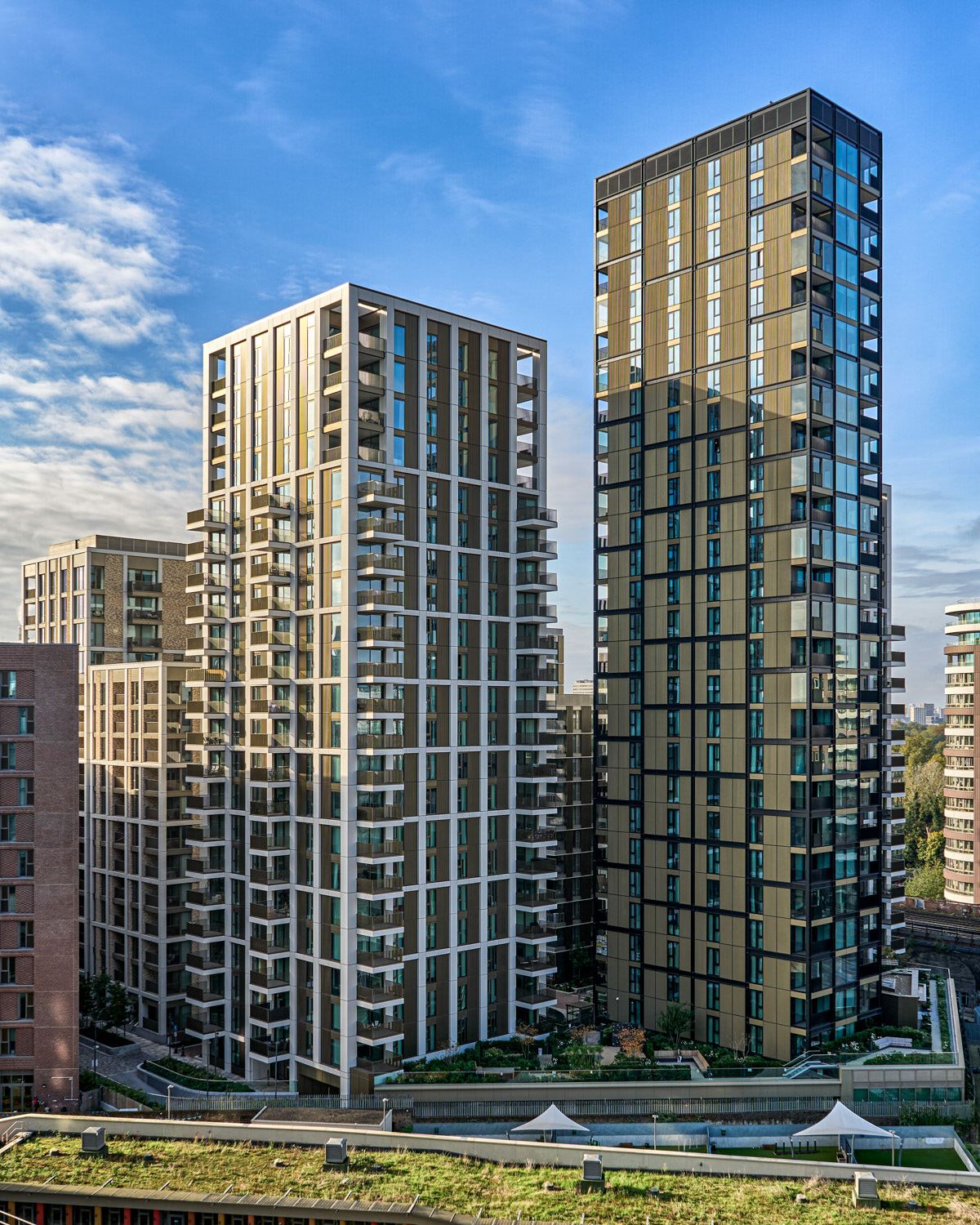 View of Fitzroy and Amberley House from Battersea Power Station