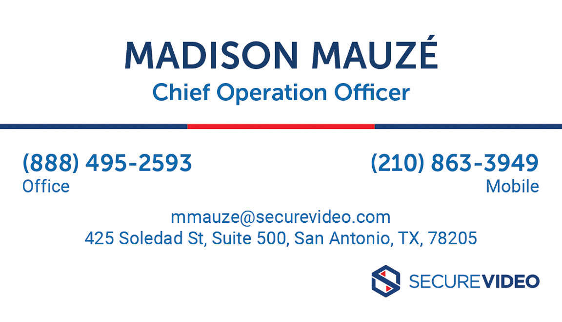 SecureVideo business card