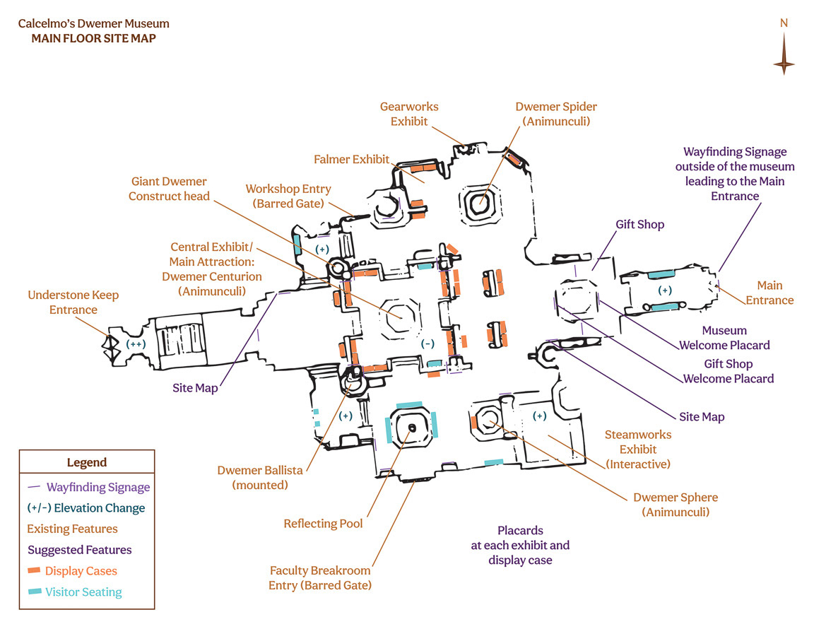 Calcelmo's Dwemer Museum site map diagram