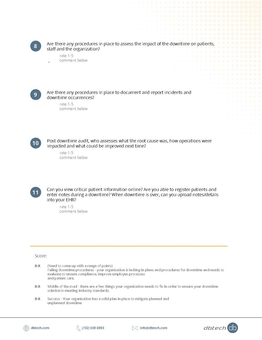 dbtech downtime audit document