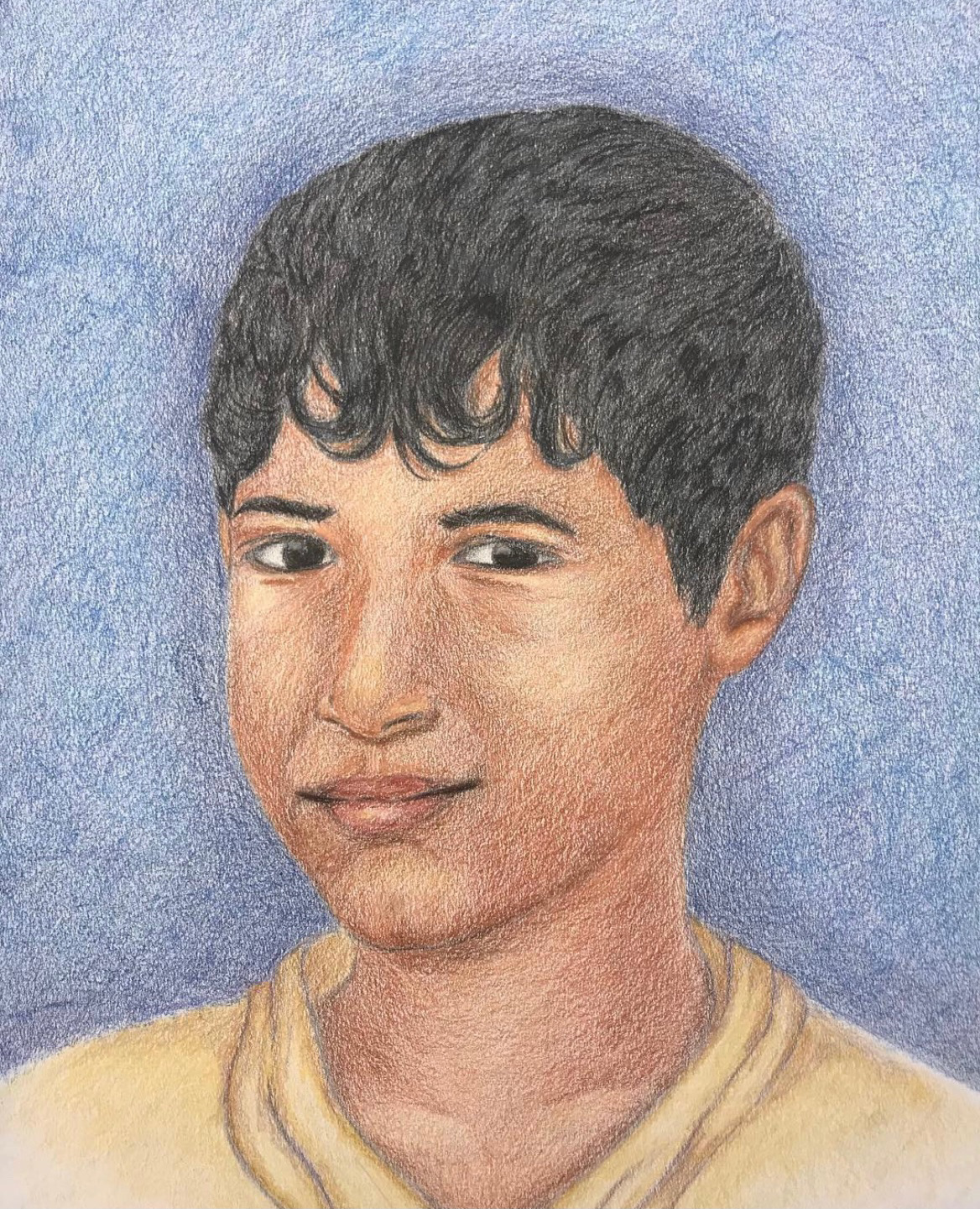 Colored pencil on paper.