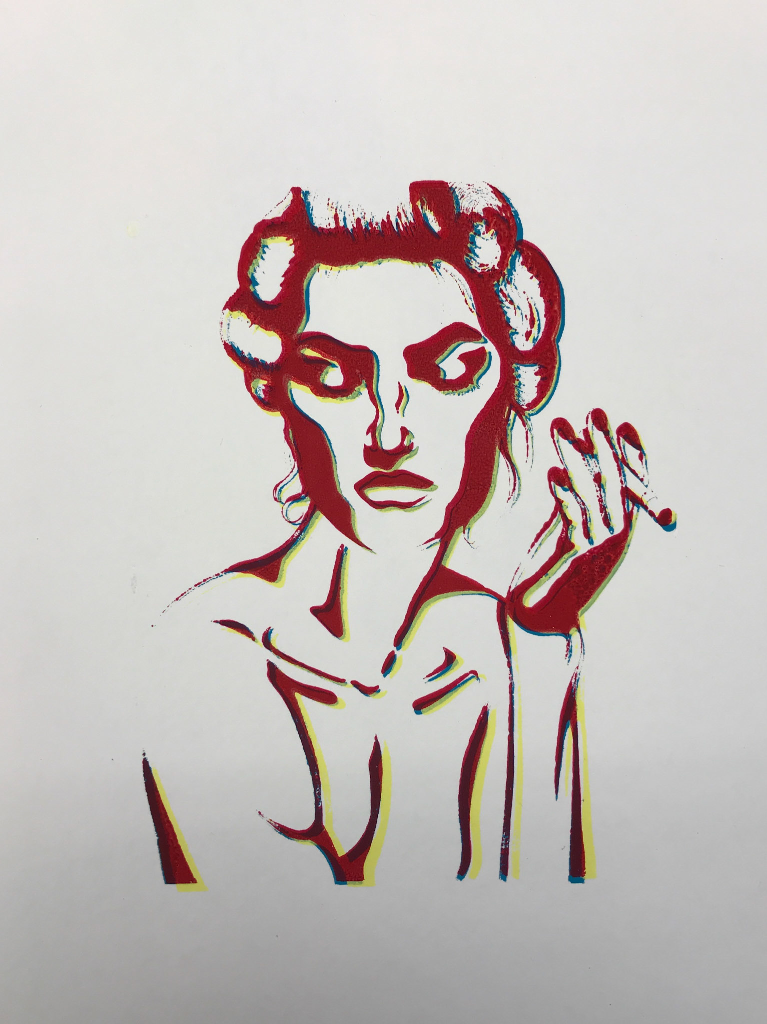 Silkscreen print.