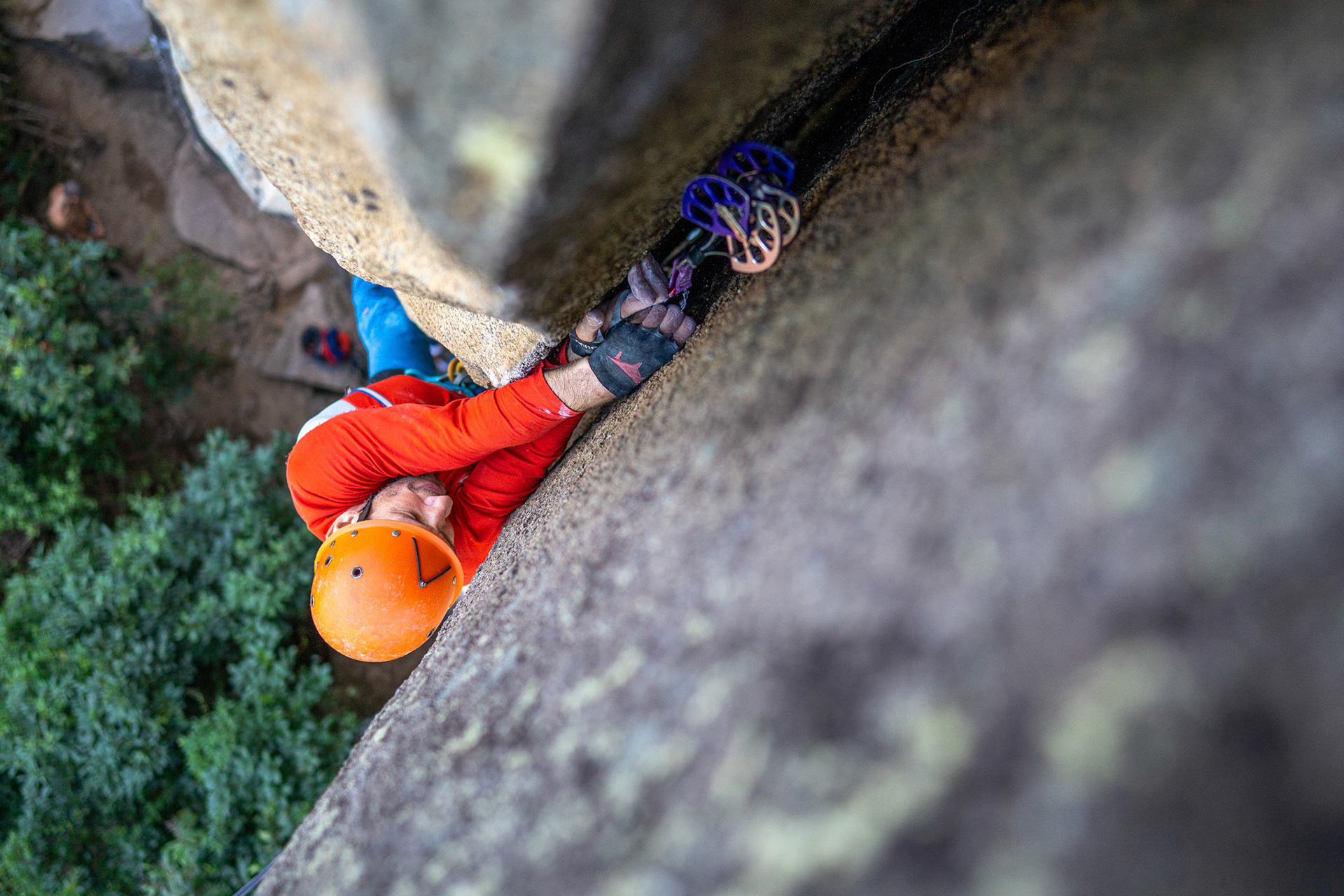 Christoph trad climbing Lama Crack 