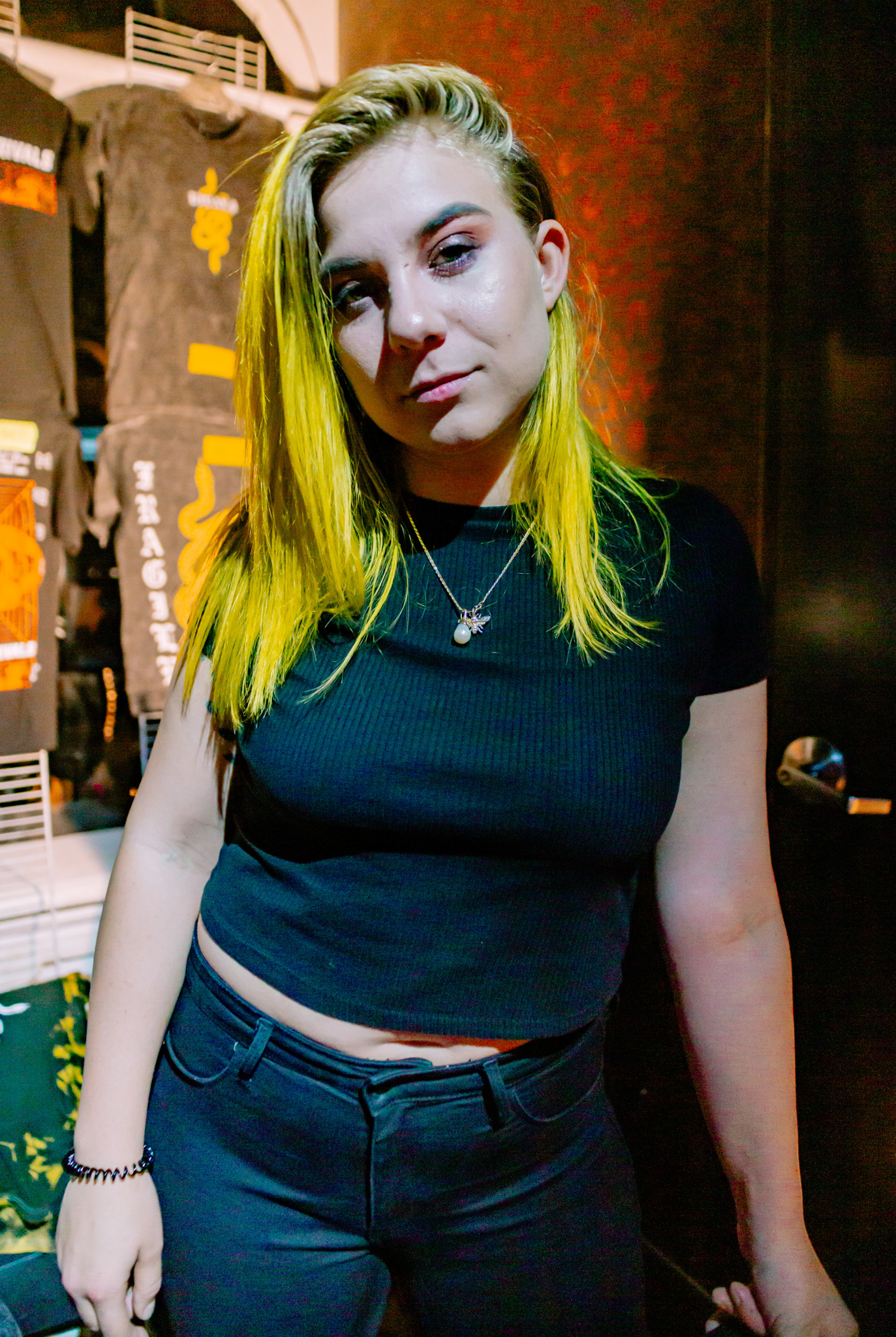 Post-show portrait of Kalie Wolfe of RIVALS at The Abbey in Orlando, Florida