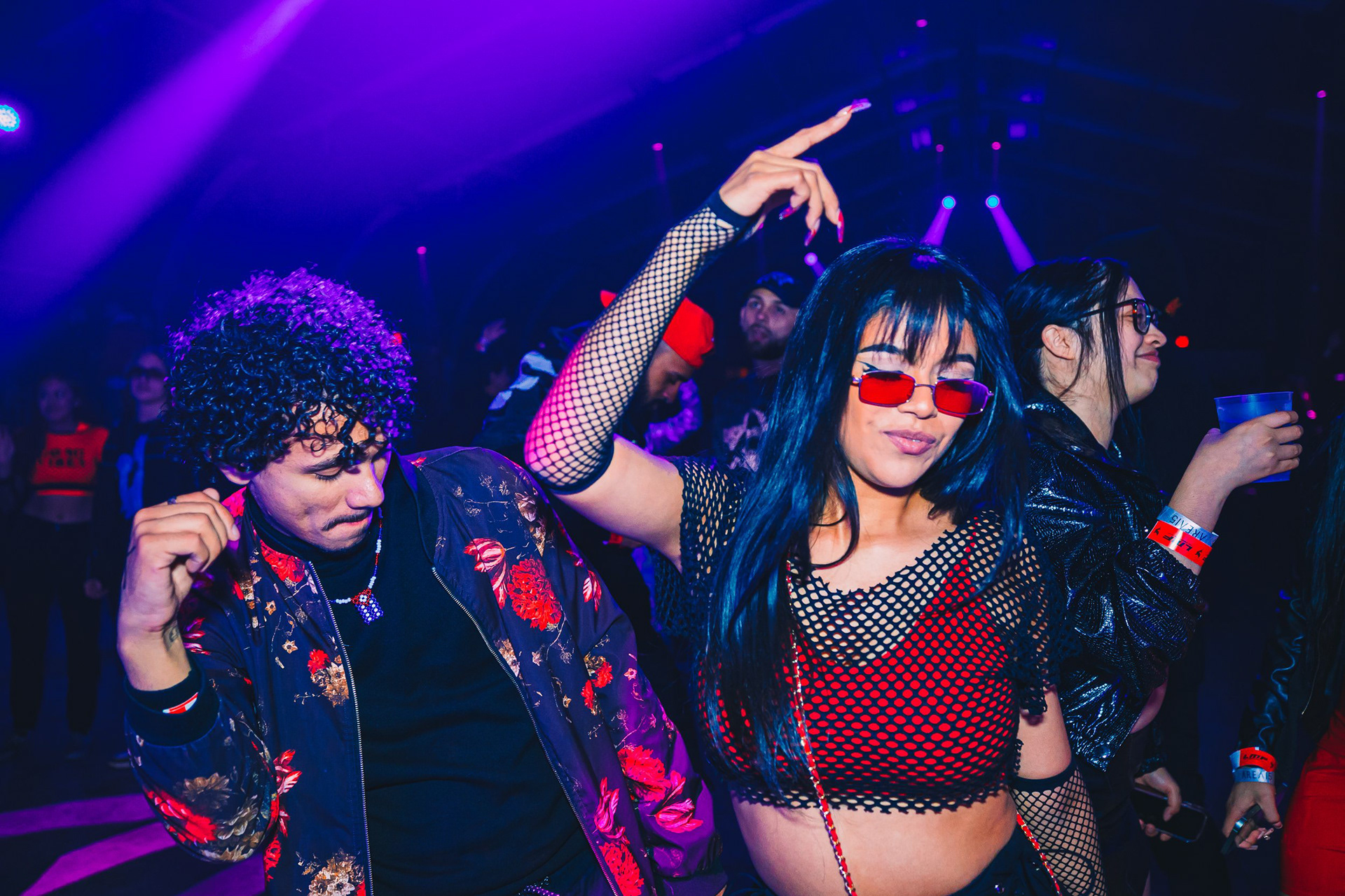 Documenting the fan experience: Attendees at the European LMF Festival in Las Vegas. A candid portrait of movement and energy within the industrial-creative landscape of AREA15