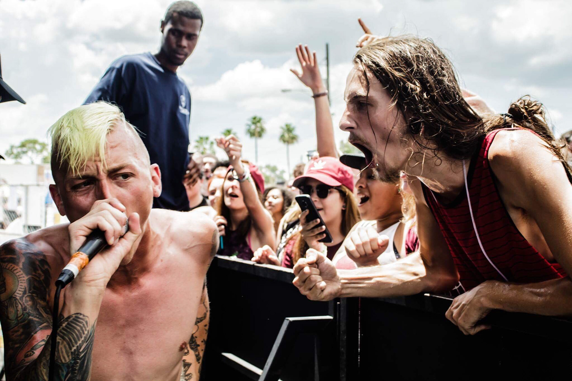 July 2017 - Shaun White of The White Noise performing at the barricade of Vans Warped Tour during the Orlando tour stop.