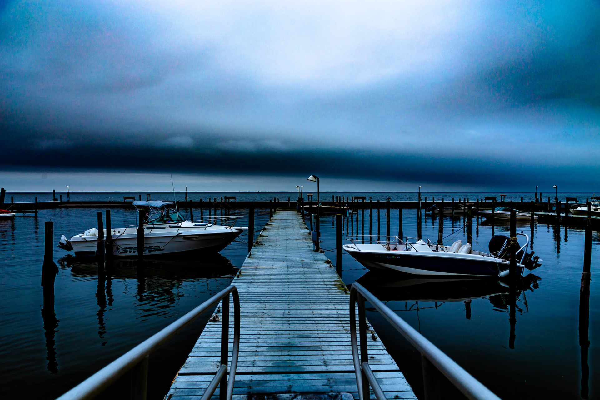 May 2018 - Sayville Dock before an incoming storm in Sayville, New York.