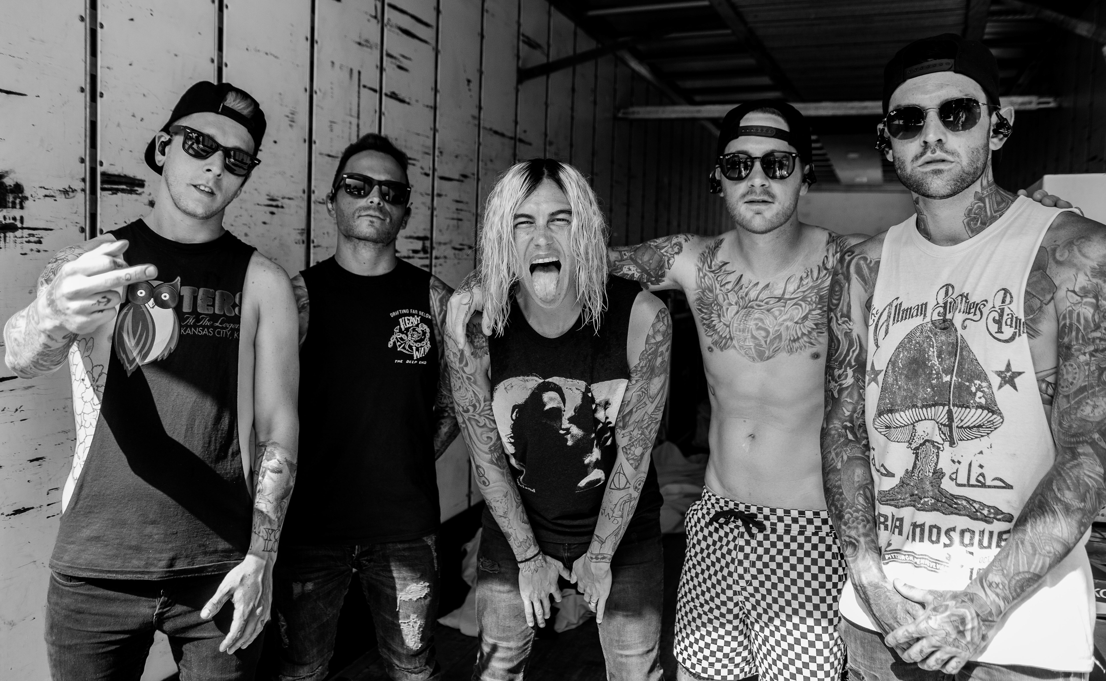 Sleeping with Sirens backstage at the iThink Amphitheatre in West Palm Beach. Capturing the group’s pre-show energy during their 2019 national tour circuit.