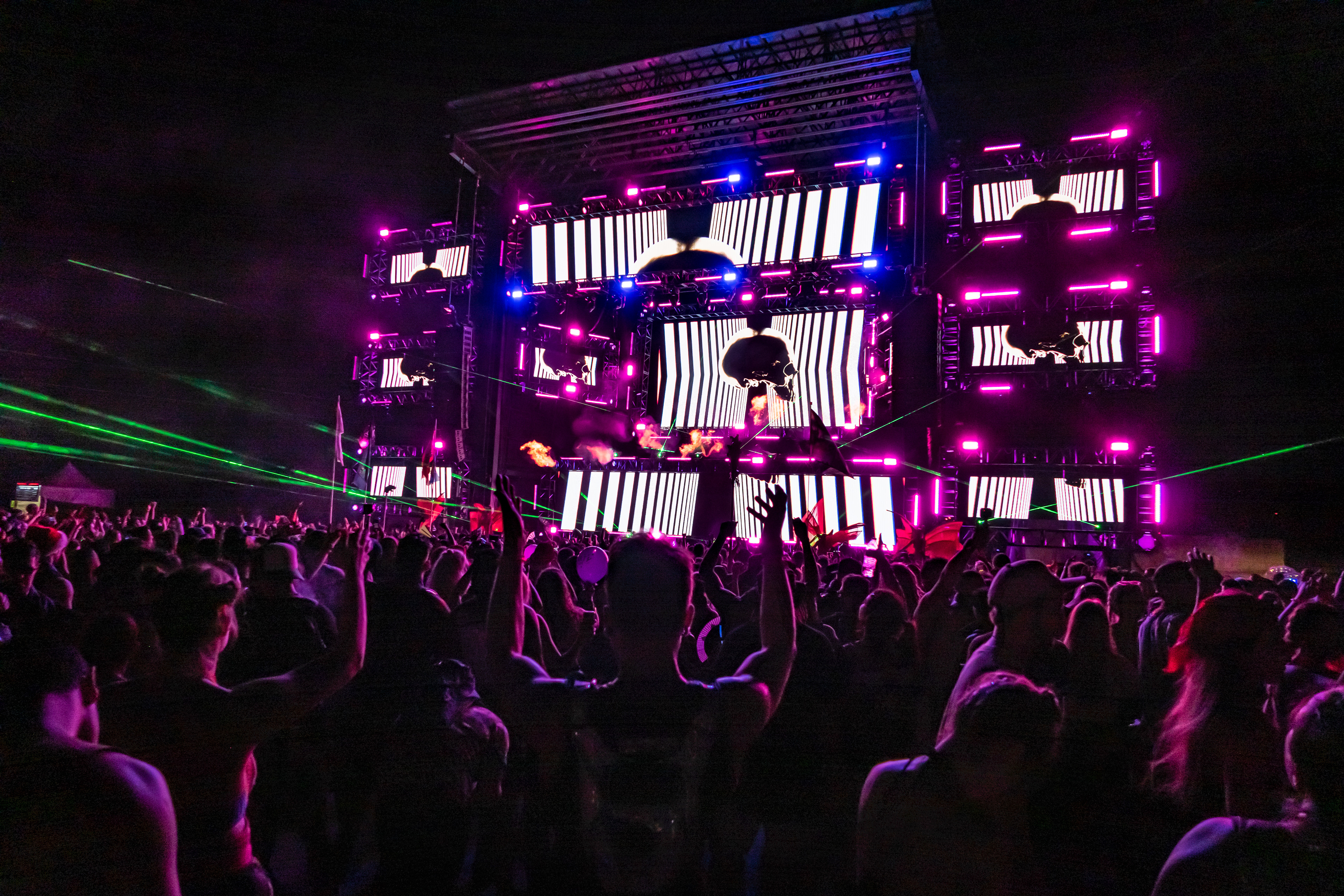July 2021 - Bass music's Florida home. Capturing the high-intensity crowd energy at Forbidden Kingdom 2021. Documenting the community and scale of one of North America's premier all-bass festivals at the Orlando Amphitheater.