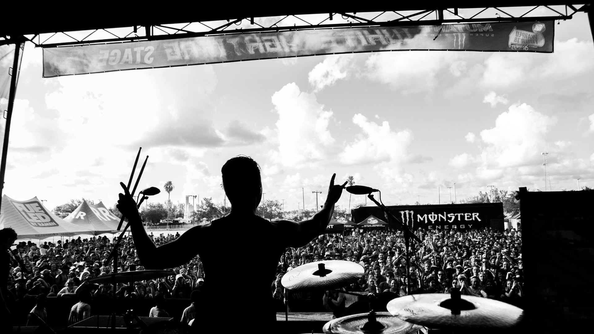 August 2018 - The heartbeat of the set. A backstage perspective of former member Brent Taddie drumming for Crown The Empire during the emotional final day of the Vans Warped Tour in West Palm Beach.