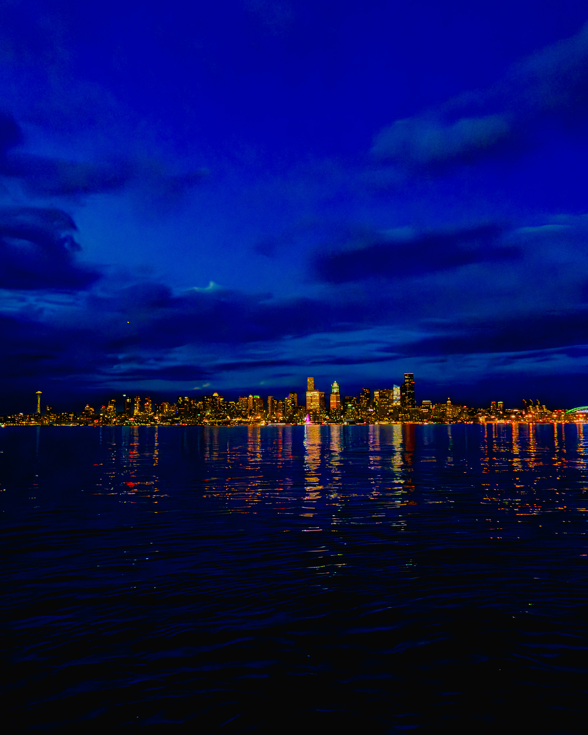 August 2026 - Downtown Seattle at night from the West Seattle Water Taxi.