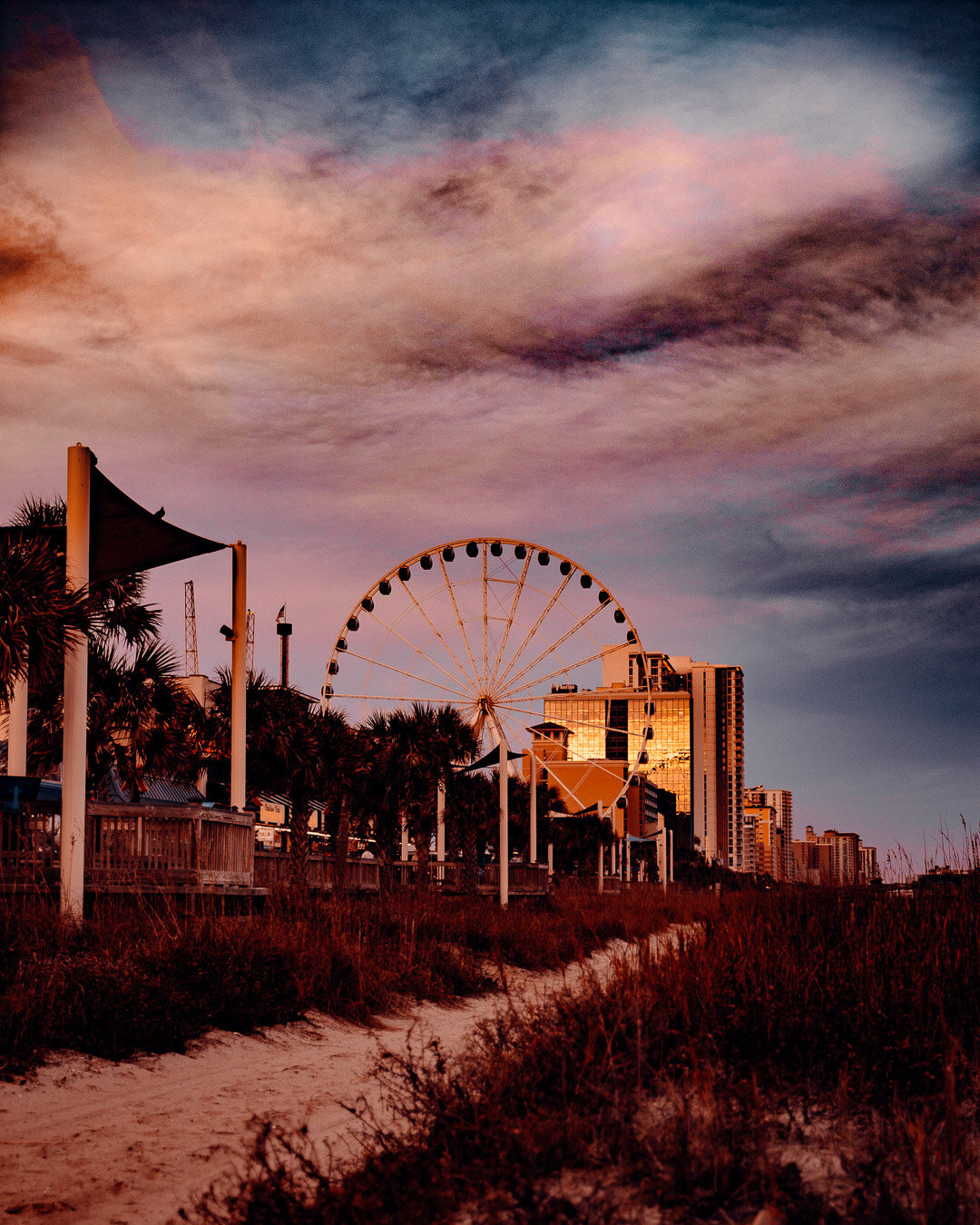 December 2019 - Myrtle Beach Ferris Wheel at sunset in Myrtle Beach, South Carolina. Photo: Savannah Lee Rowley