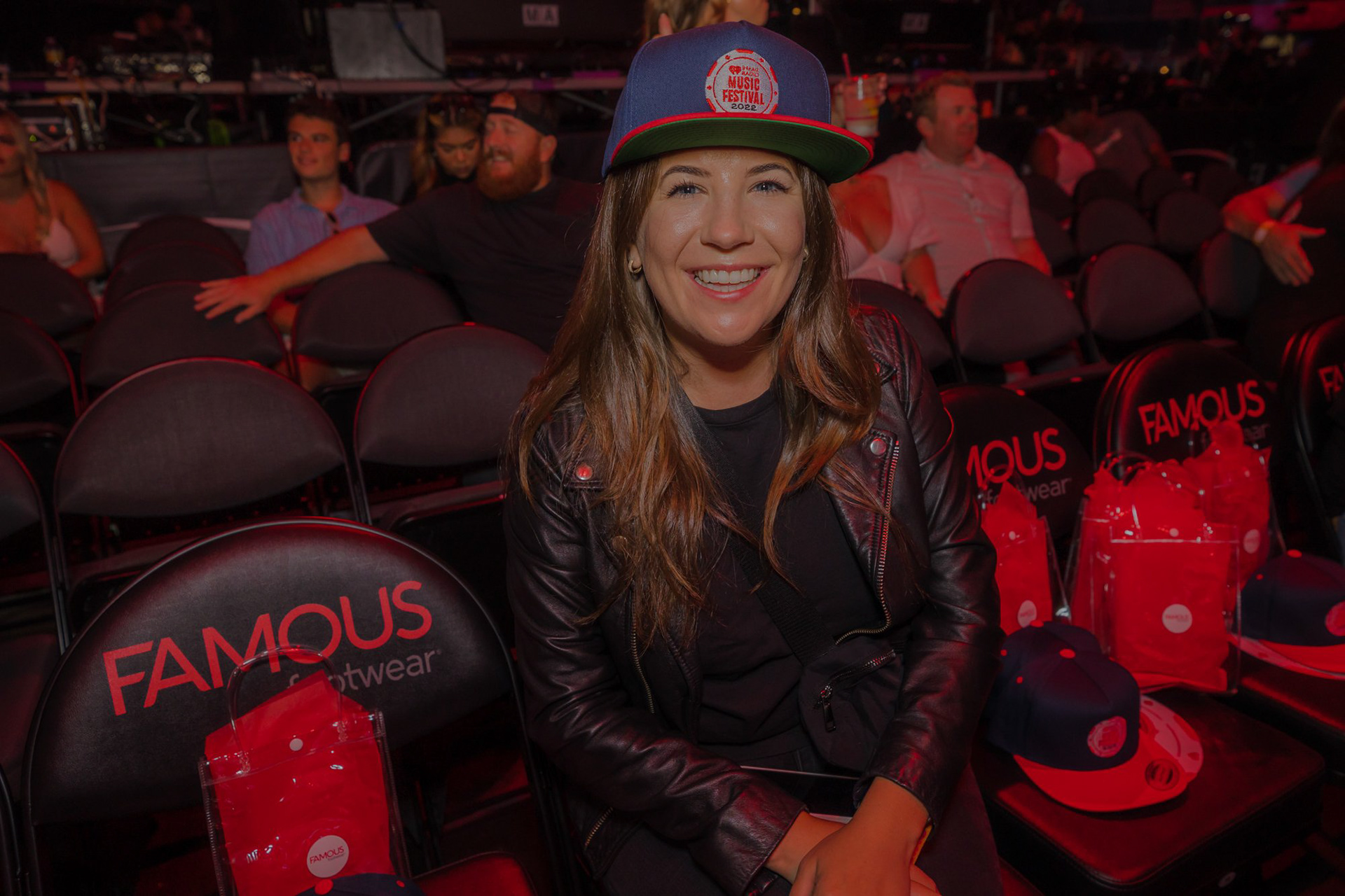 Consumer engagement for Famous Footwear at the iHeartRadio Music Festival. Documenting promotional giveaways and brand-sponsored fan interactions.