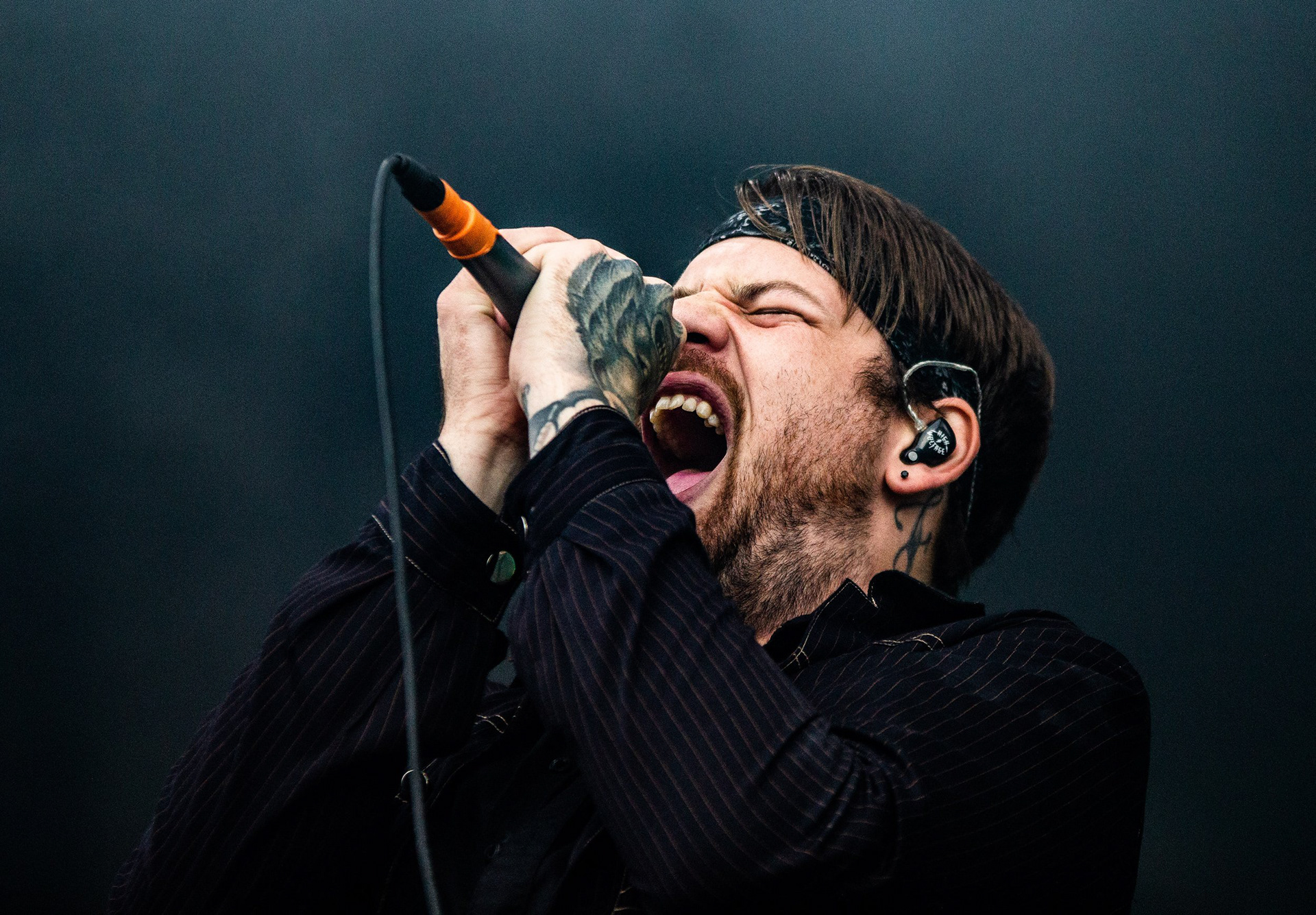 May 2019 - Caleb Shomo of Beartooth performing at Welcome to Rockville at Jacksonville, Florida.