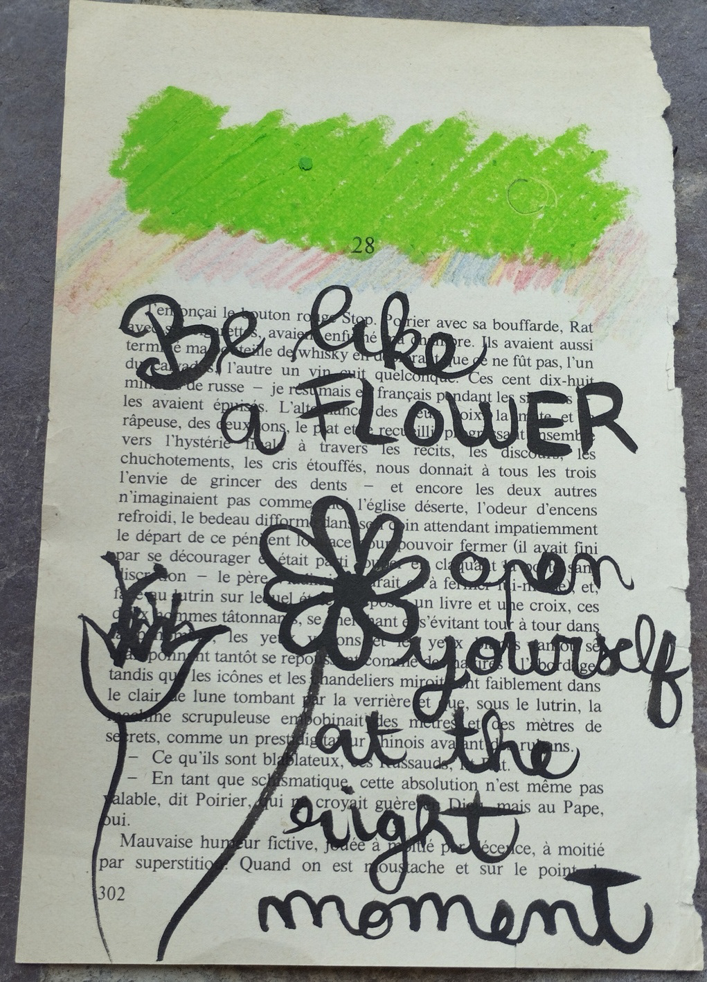 "Soyez comme une fleur, ouvrez-vous au bon moment"