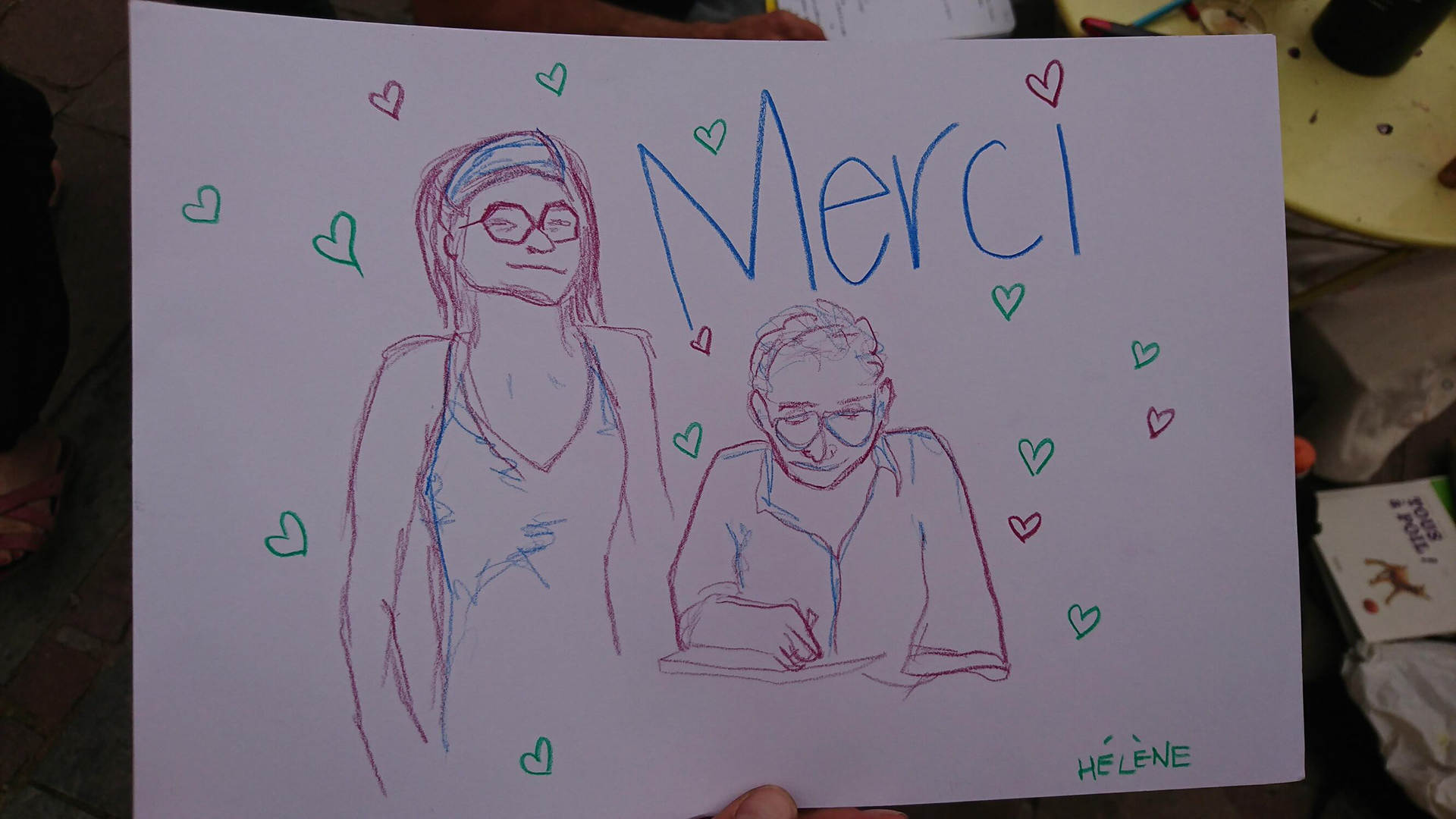 Dessin de remerciement - Carole Chaix et Marc Daniau