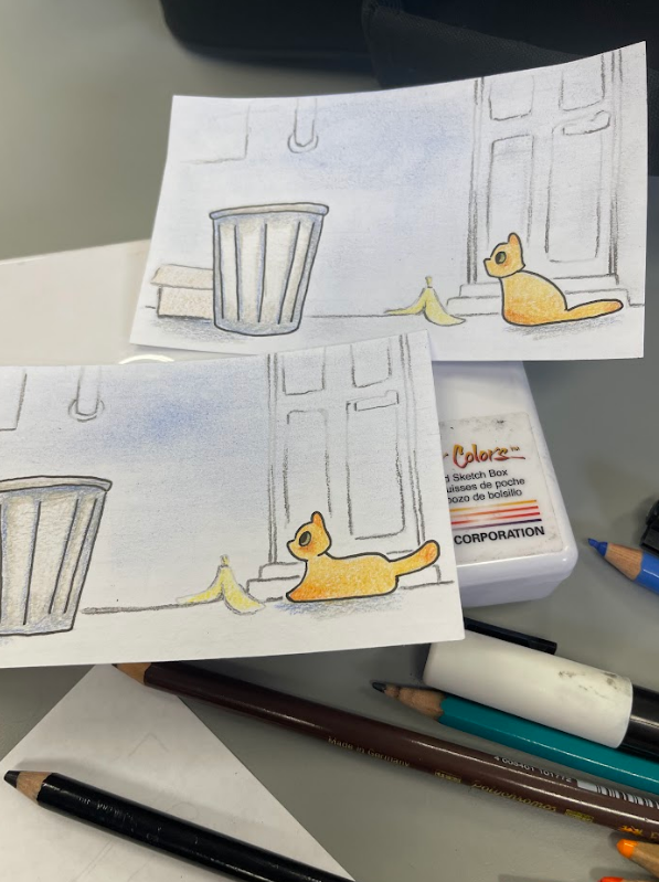 Two completed frames
