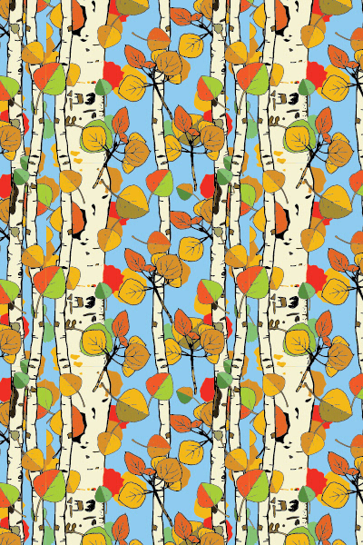 Surface Pattern Design, aspen trees, available for license
