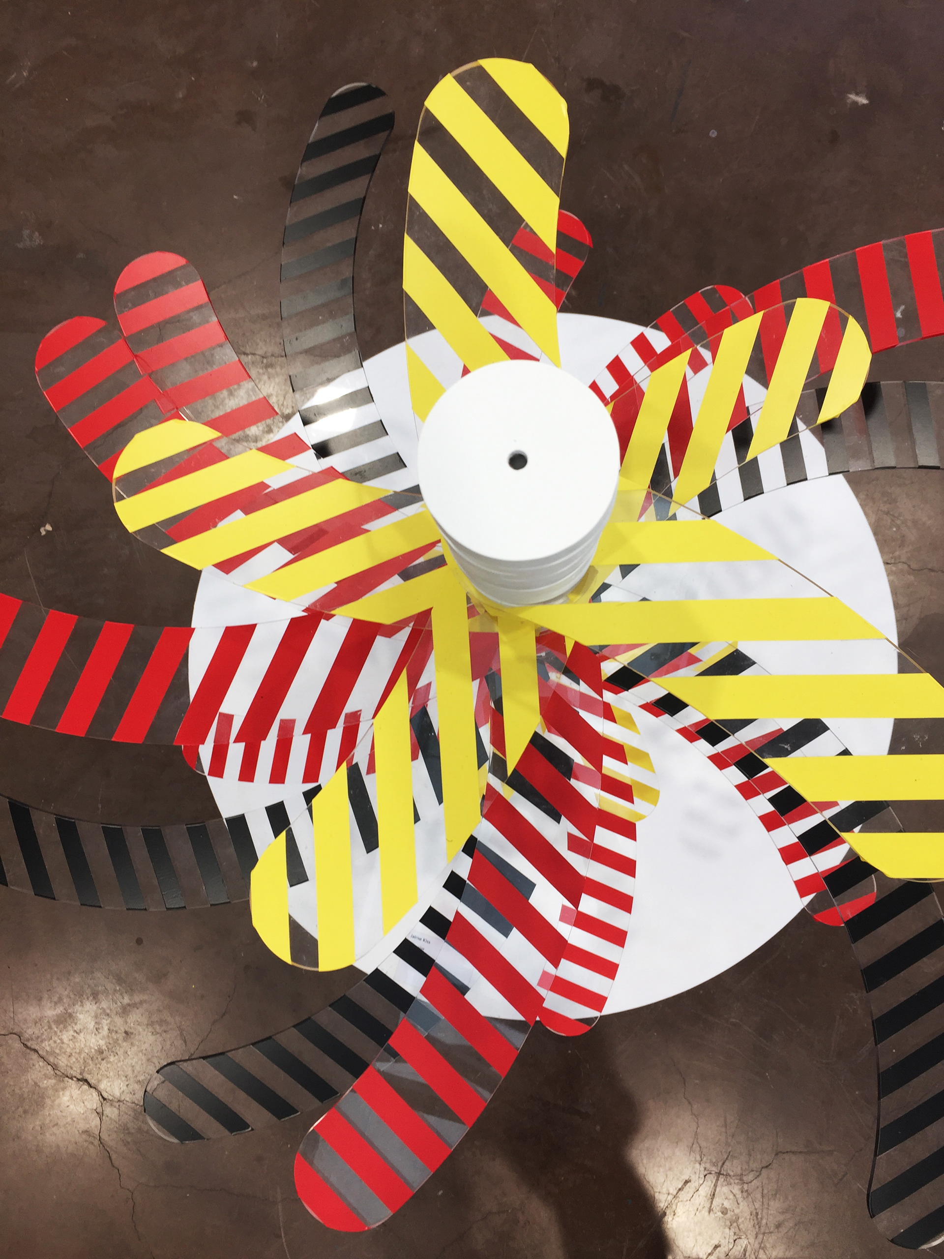 Dispersion - interactive sculpture - acrylic, vinyl and metal, 120 x 120 x 120cm, 2021