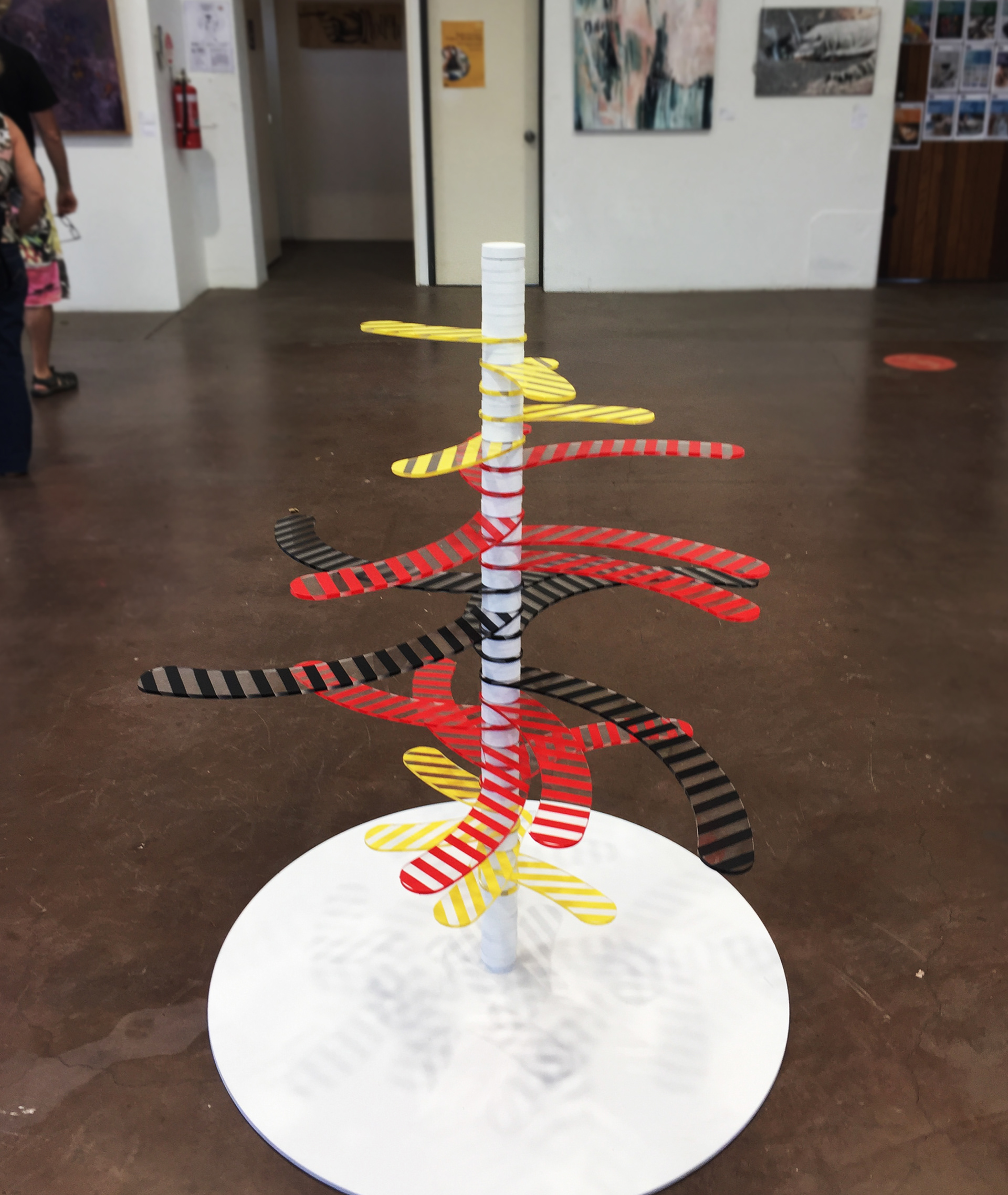 Dispersion - interactive sculpture - acrylic, vinyl and metal, 120 x 120 x 120cm, 2021