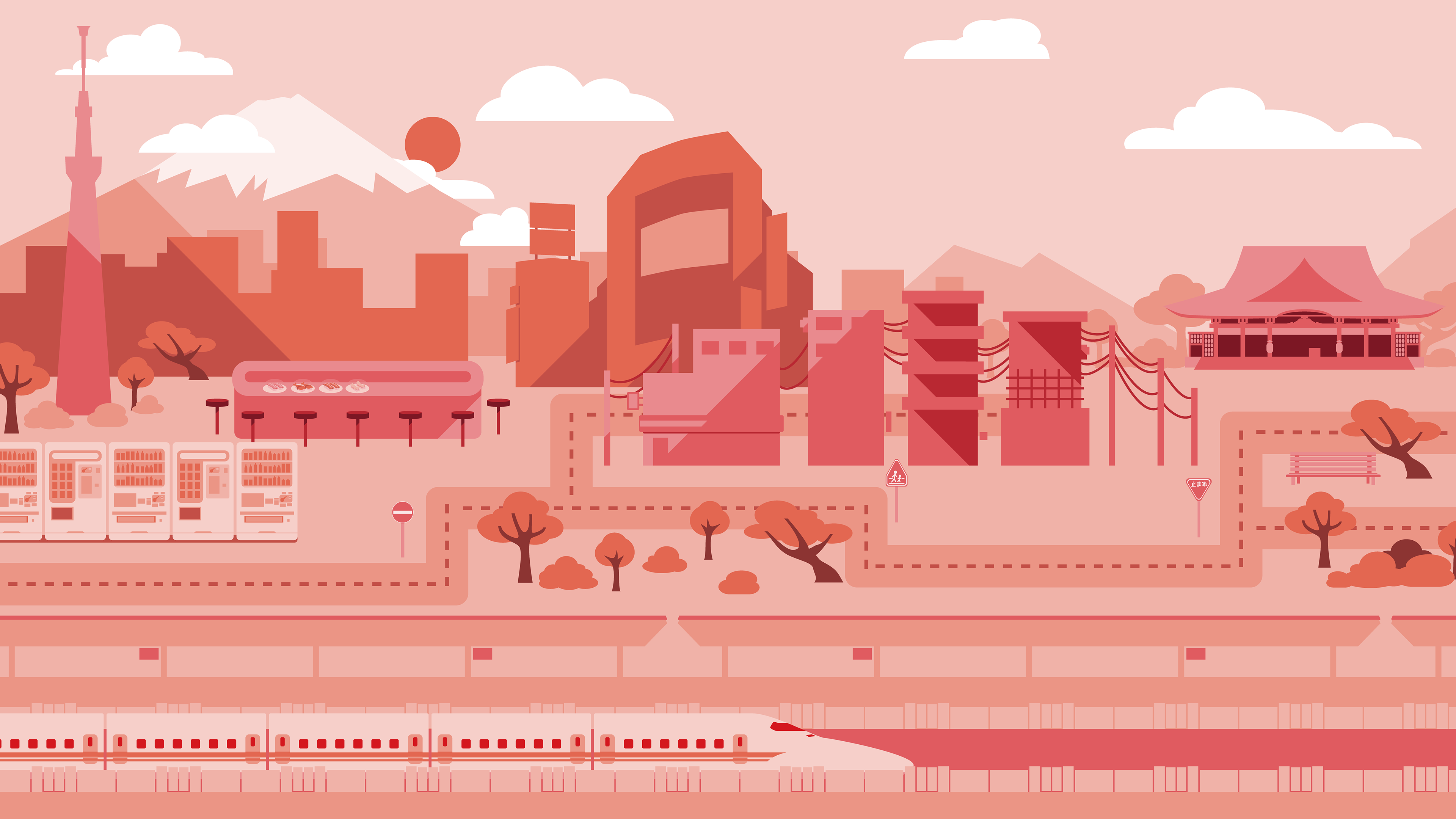 background design & painting, Adobe Illustrator